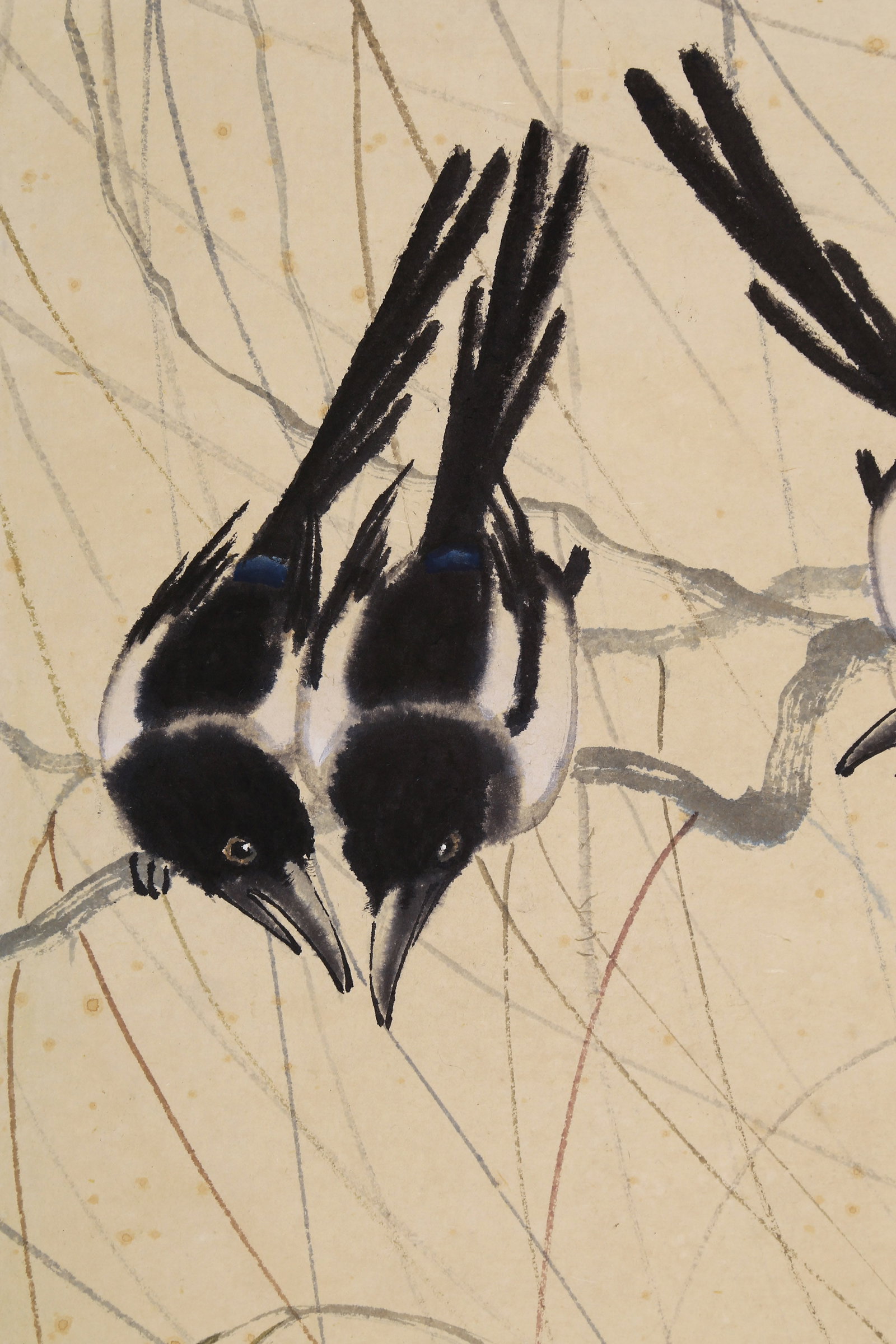 XU BEIHONG (HSU PEI-HUNG), ATTRIBUTED TO, SIX MAGPIES, HANGING SCROLL - 4