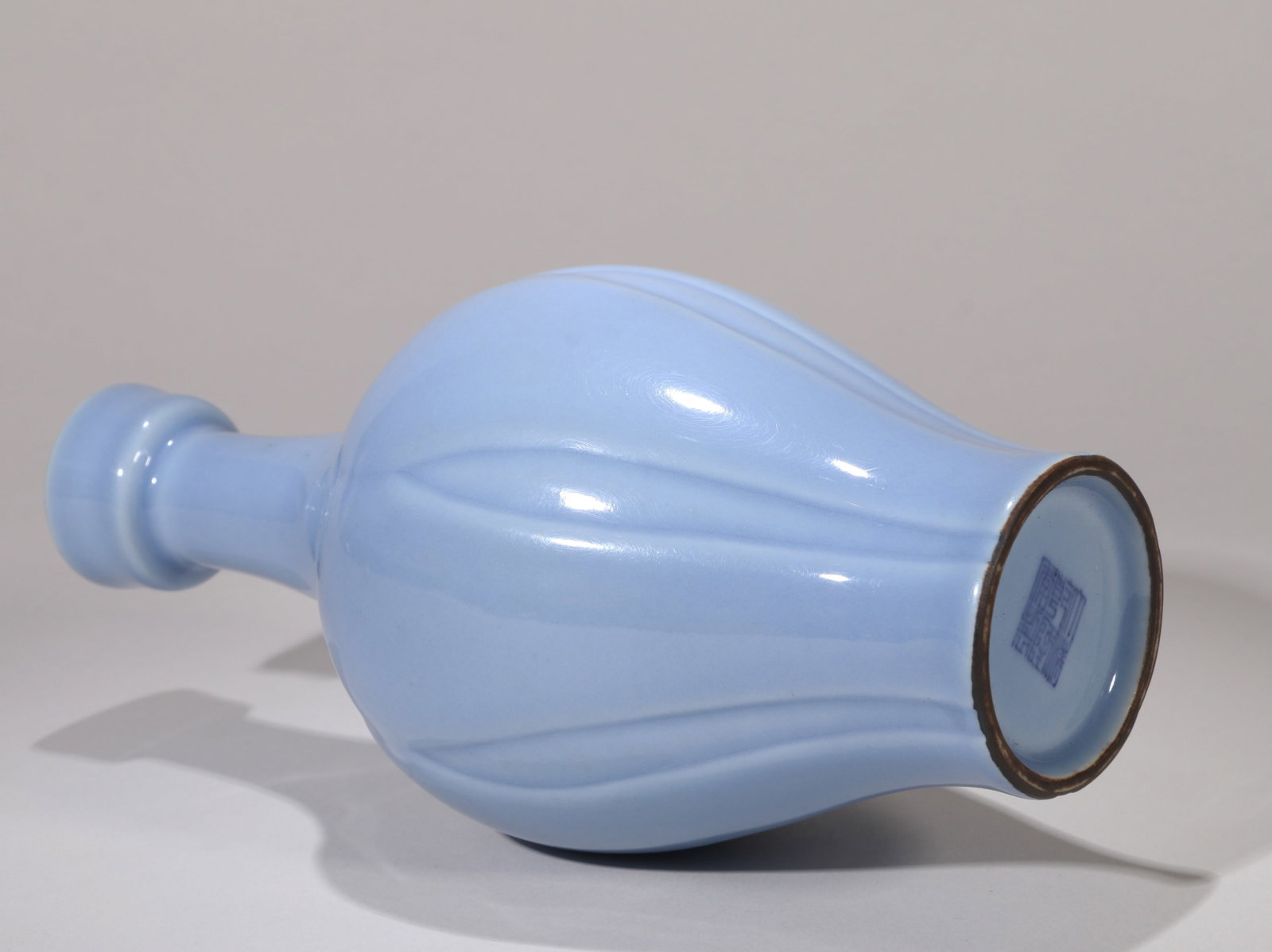 A SKY-BLUE GLAZED CENSER - 5
