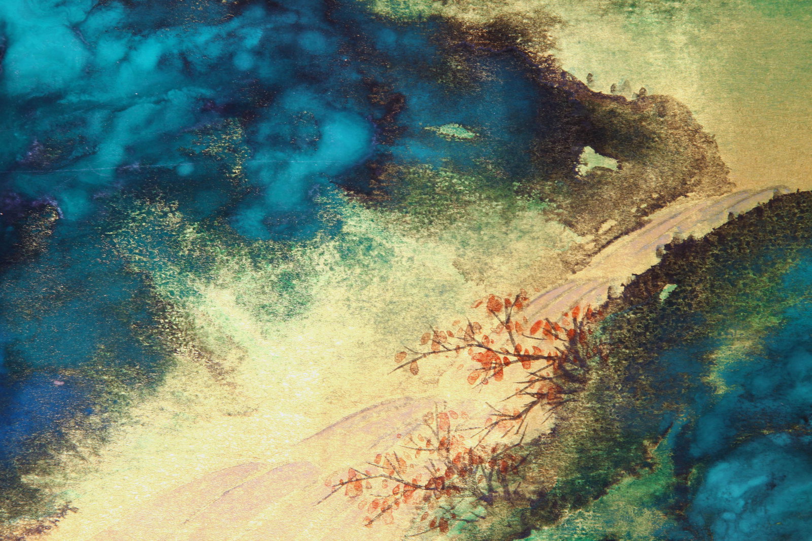 ZHANG DAQIAN (CHANG DAI-CHIEN), ATTRIBUTED TO, SPLASHED-COLOR LANDSCAPE, HANDSCROLL - 7