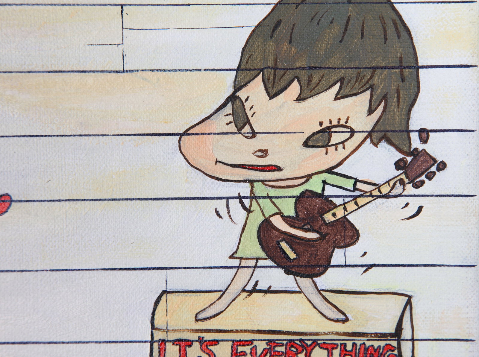 YOSHITOMO NARA, ATTRIBUTED TO, GIRL WITH GUITAR, OIL ON CANVAS - 4