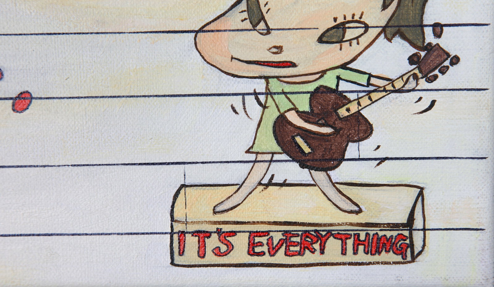 YOSHITOMO NARA, ATTRIBUTED TO, GIRL WITH GUITAR, OIL ON CANVAS - 5