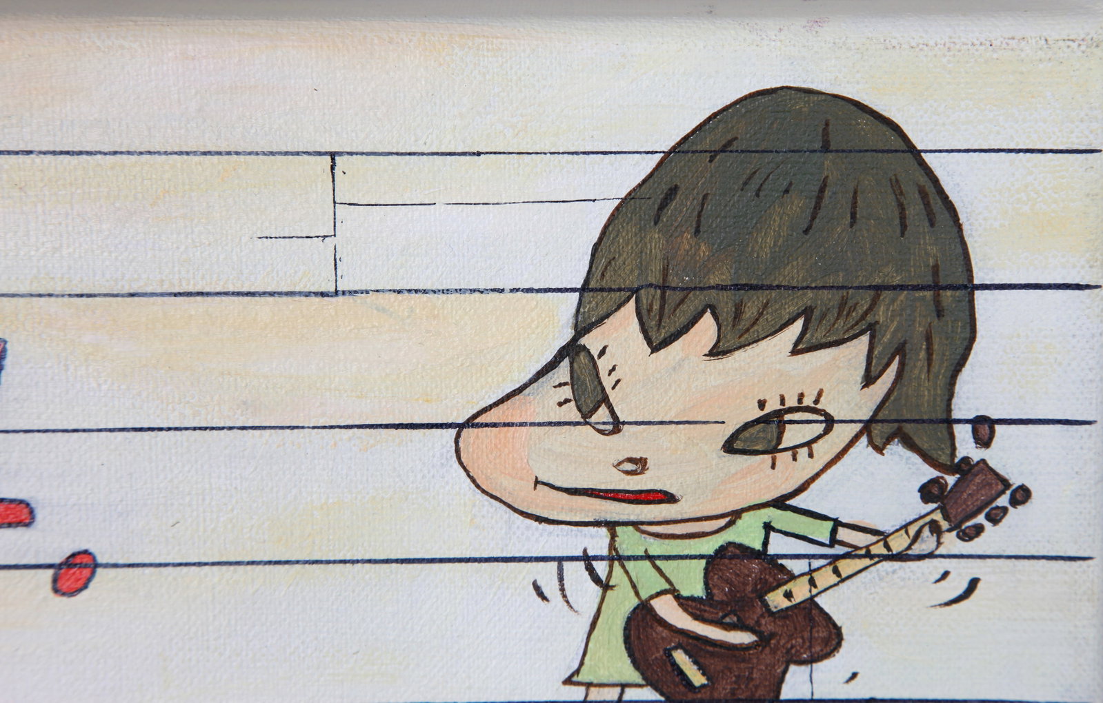 YOSHITOMO NARA, ATTRIBUTED TO, GIRL WITH GUITAR, OIL ON CANVAS - 6