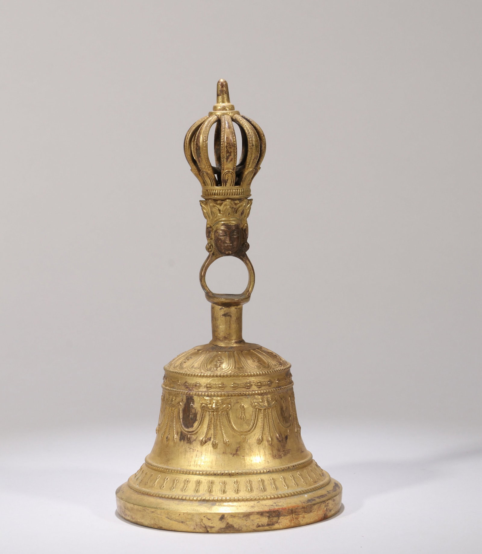 A GILT-BRONZE VAJRA BELL (1 of 7)