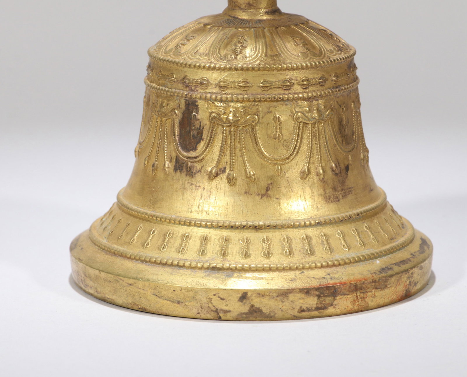 A GILT-BRONZE VAJRA BELL - 2