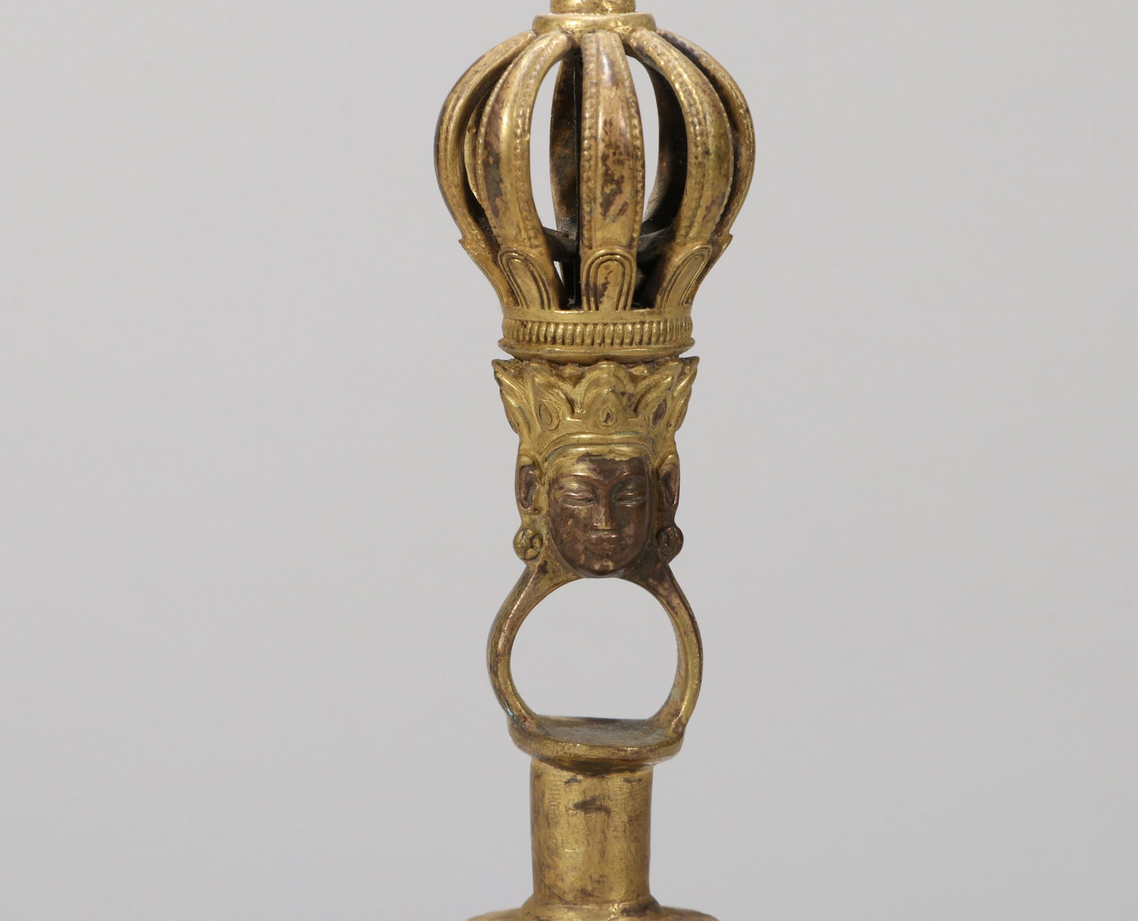 A GILT-BRONZE VAJRA BELL - 3