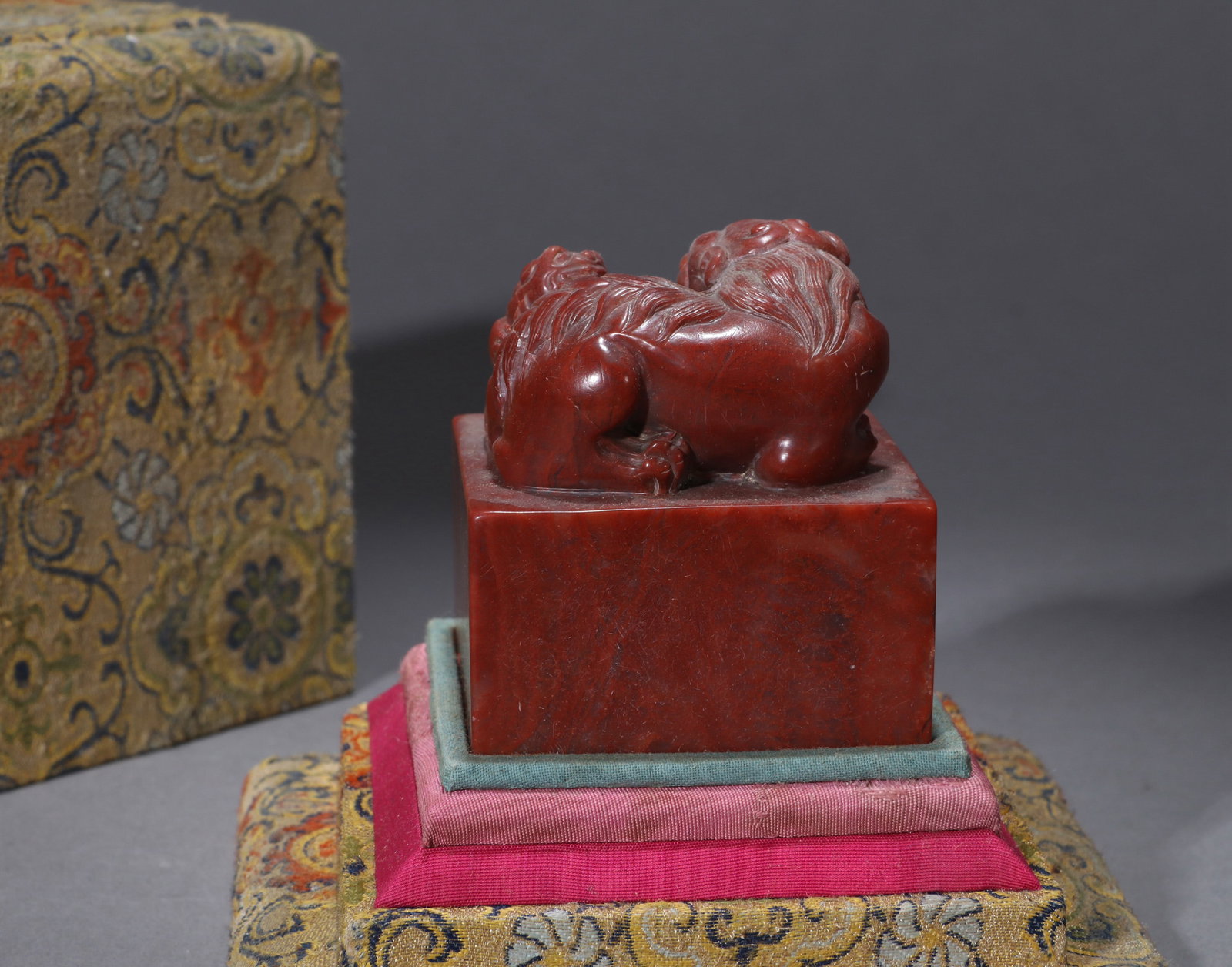 A SHOUSHAN STONE 'MYTHICAL BEAST' SEAL - 4