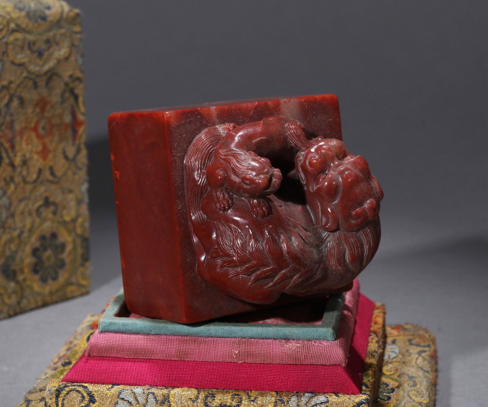 A SHOUSHAN STONE 'MYTHICAL BEAST' SEAL - 5