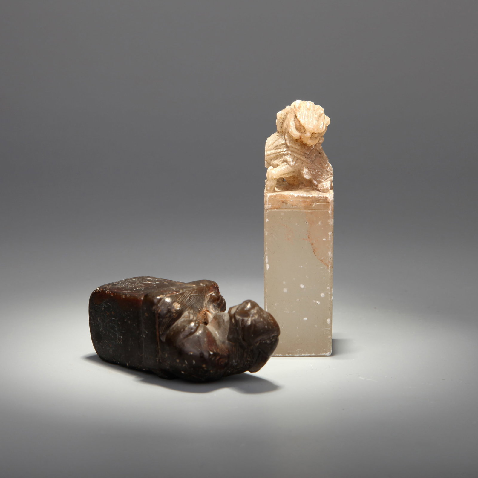 TWO STONE 'LION' SEALS - 4