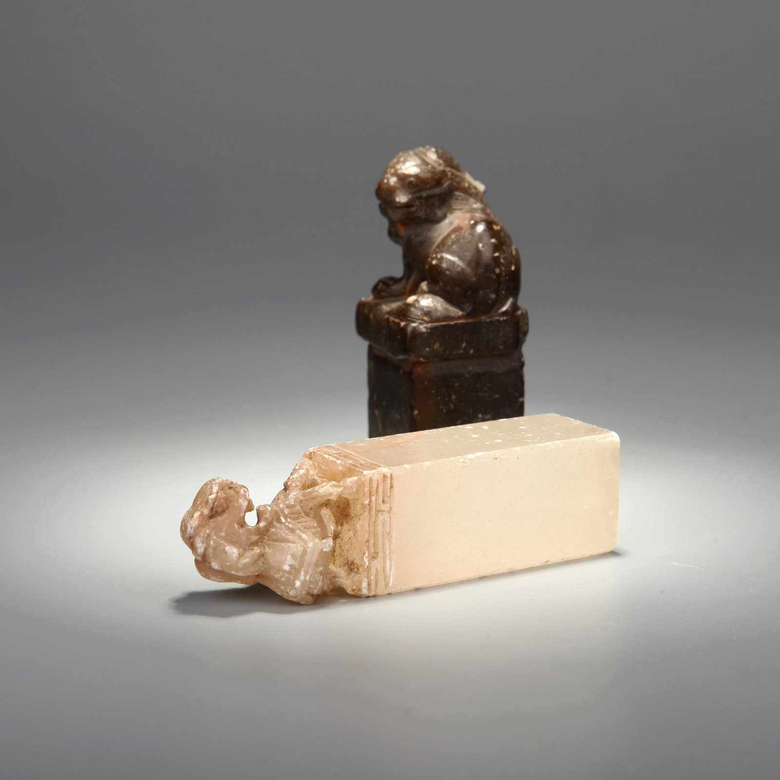 TWO STONE 'LION' SEALS - 5