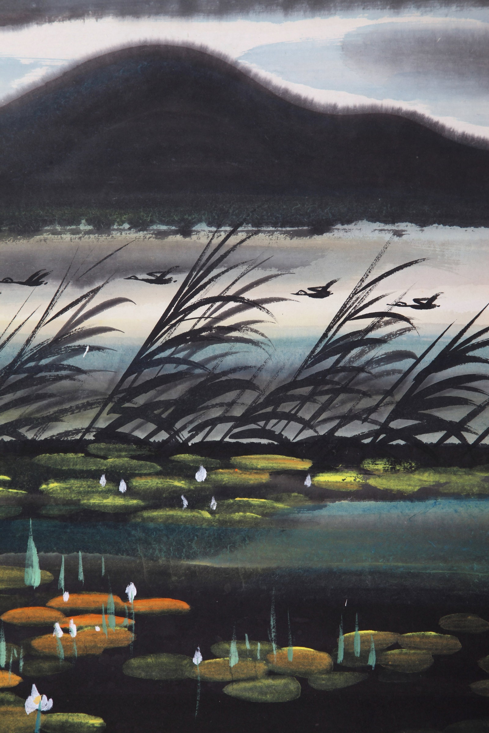 LIN FENGMIAN (LIN FENG-MIEN), ATTRIBUTED TO, WILD GEESE IN LOTUS POND, HANGING SCROLL - 5