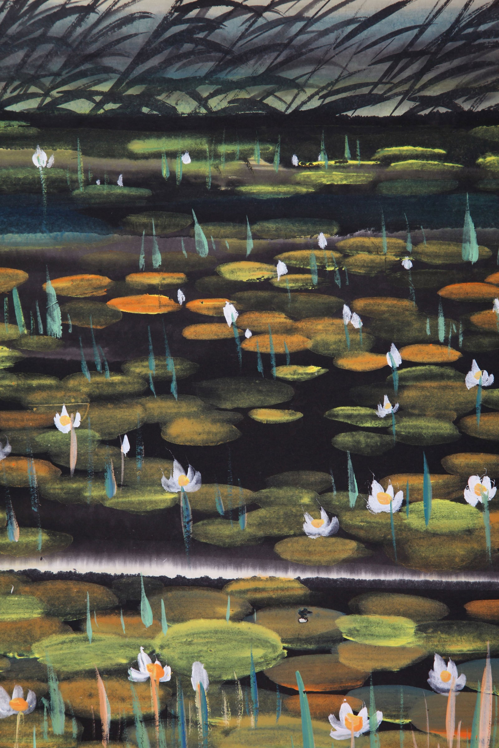 LIN FENGMIAN (LIN FENG-MIEN), ATTRIBUTED TO, WILD GEESE IN LOTUS POND, HANGING SCROLL - 6