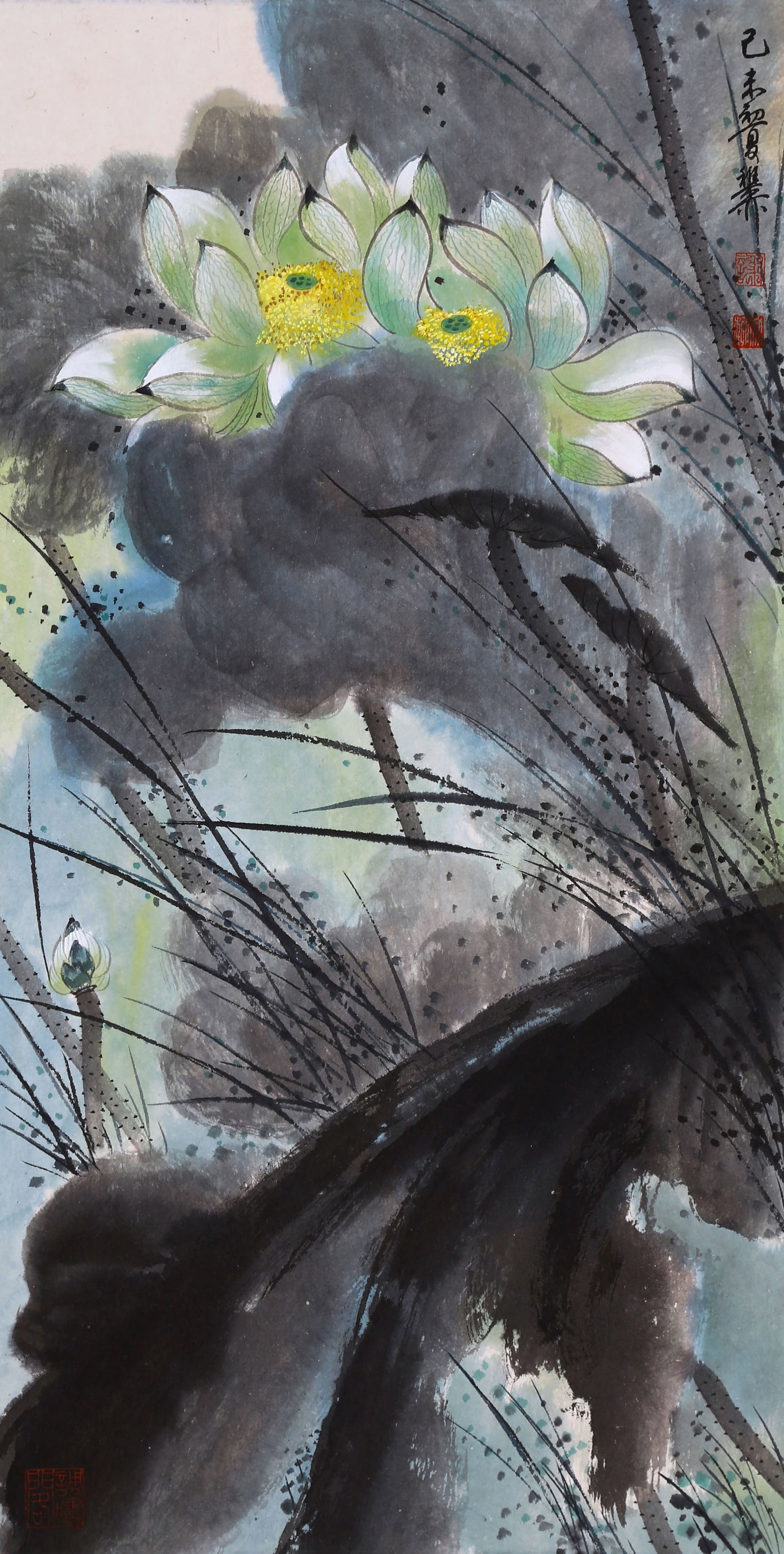 XIE ZHILIU (HSIE CHIH-LIU), ATTRIBUTED TO, TWO LOTUS, HANGING SCROLL - 2
