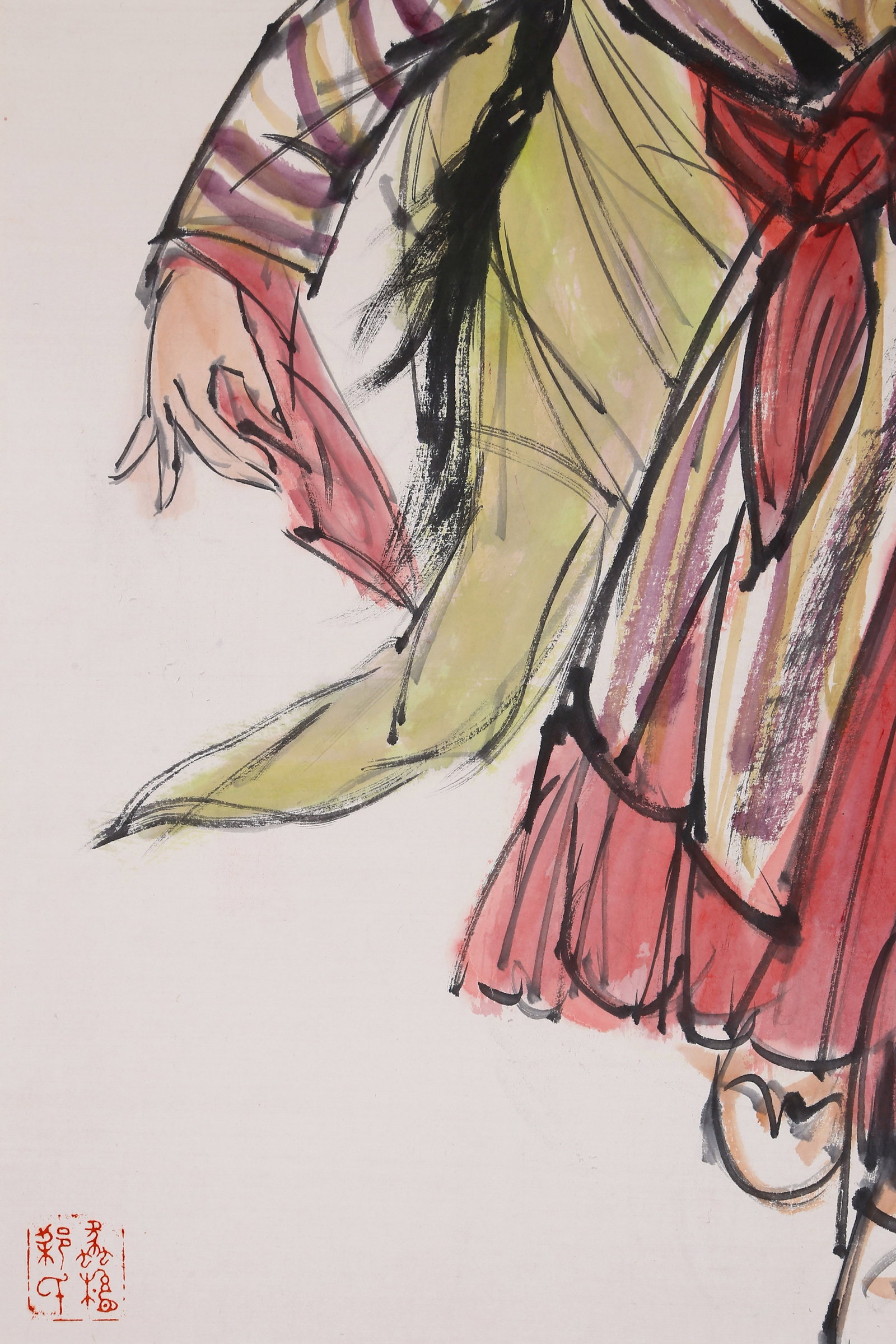 HUANG ZHOU (HUANG CHOU), ATTRIBUTED TO, FIGURES, MOUNTED FOR FRAMING - 5