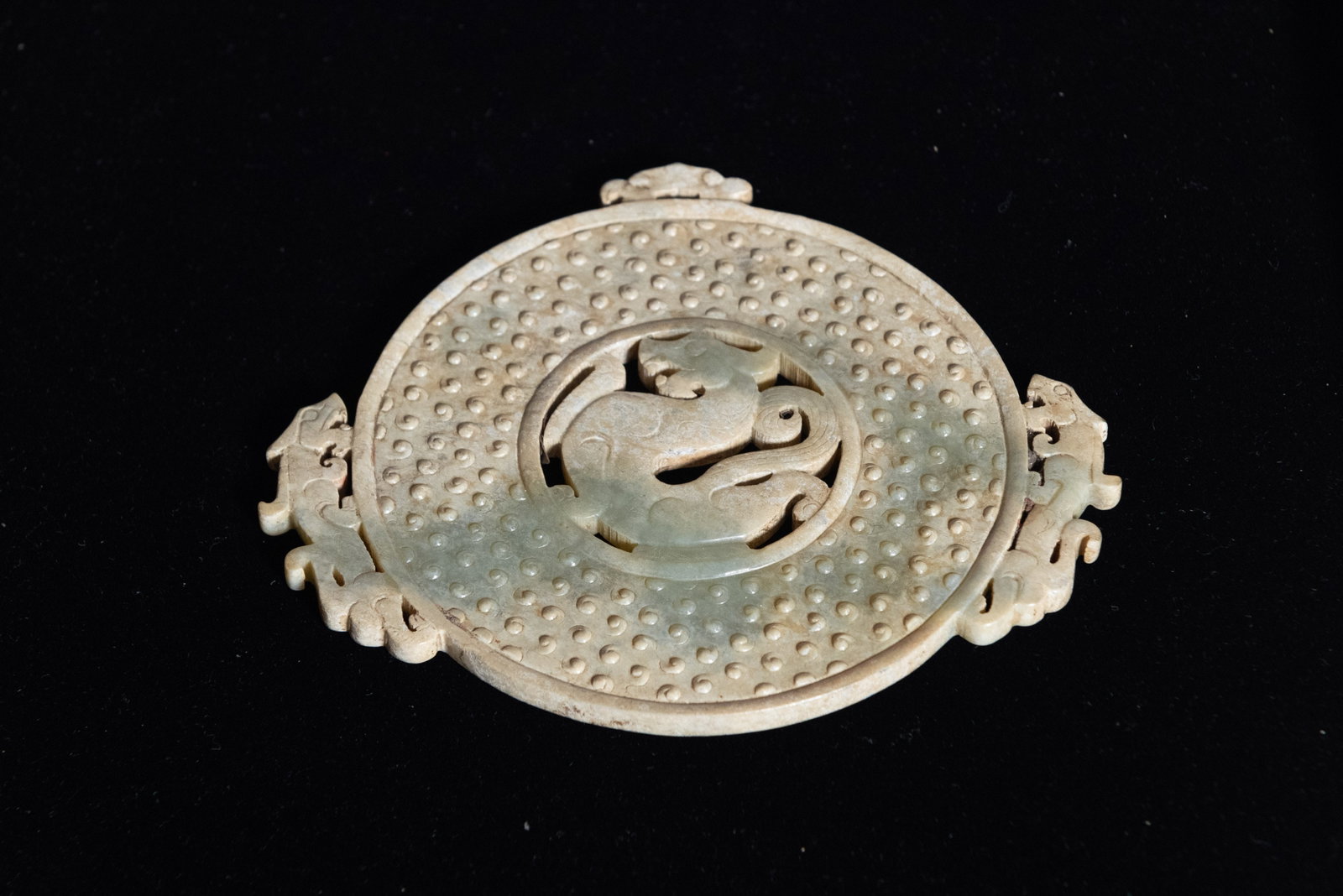 A CHINESE 'CHILONG' JADE BI DISC - 5