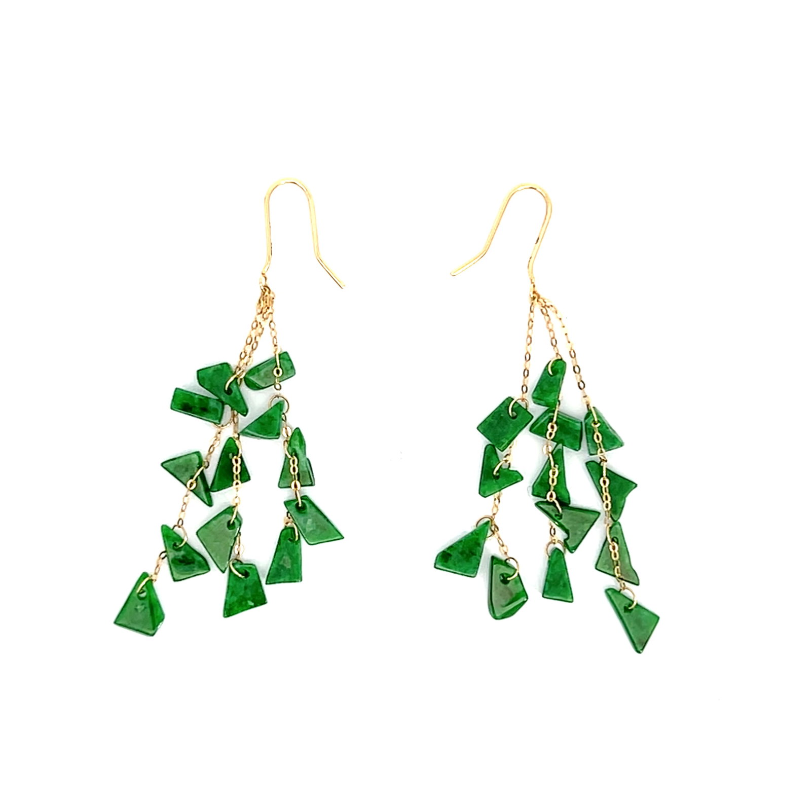 (LOT OF 2) JADE AND 14K GOLD DANGLING EARRINGS (1 of 6)