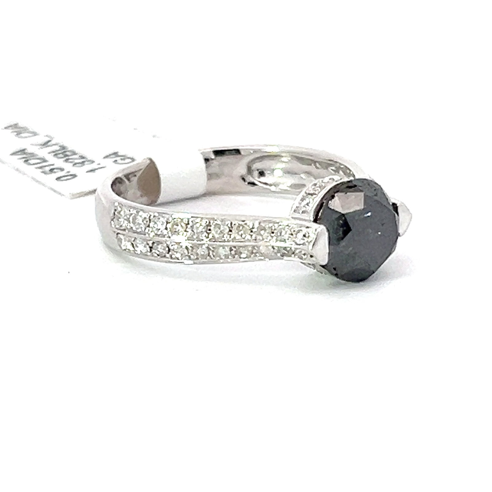18K GOLD AND BLACK DIAMOND RING WITH GGA REPORT - 7