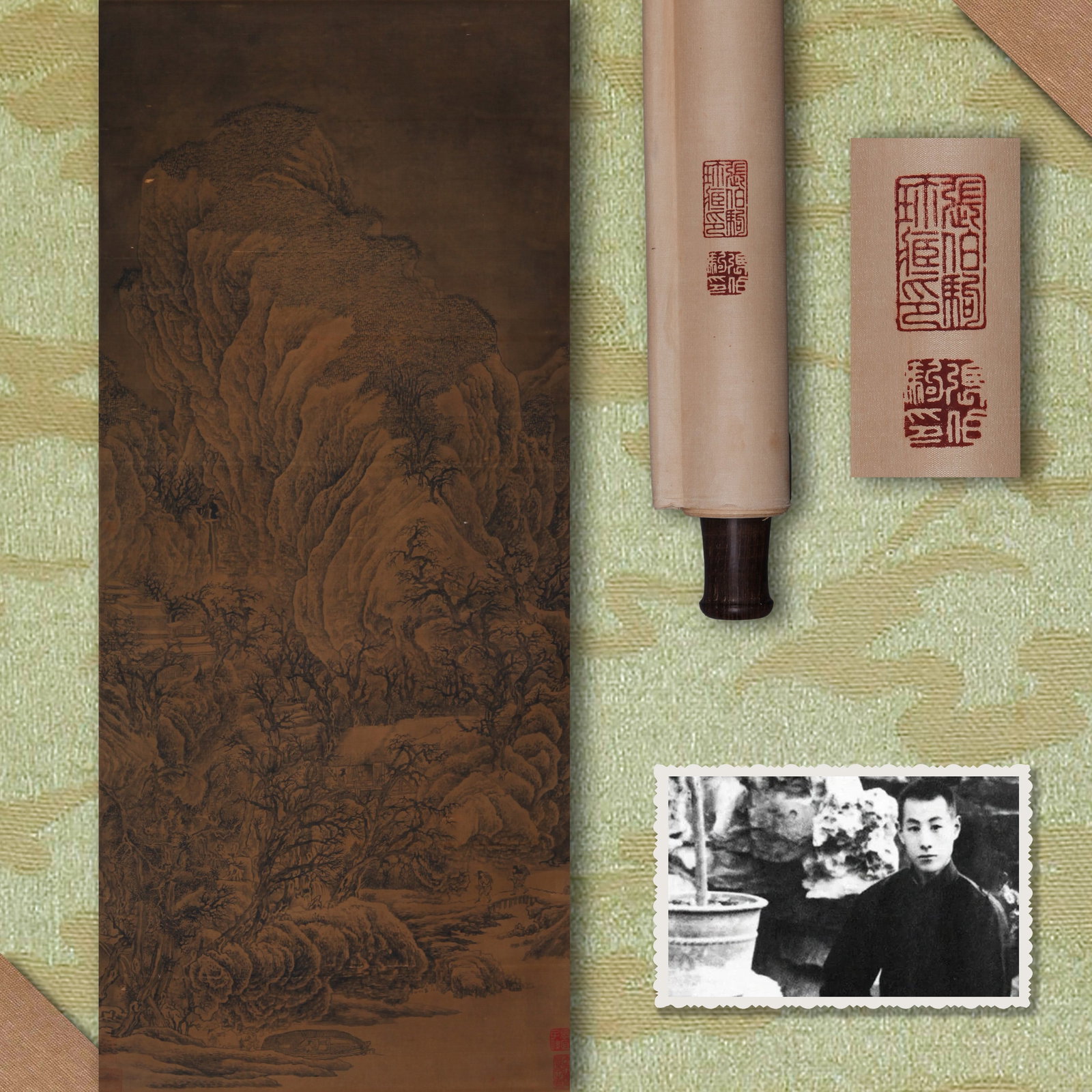 FAN KUAN (FAN K'UAN), ATTRIBUTED TO, WOODCUTTER RETURNING, HANGING SCROLL (1 of 15)