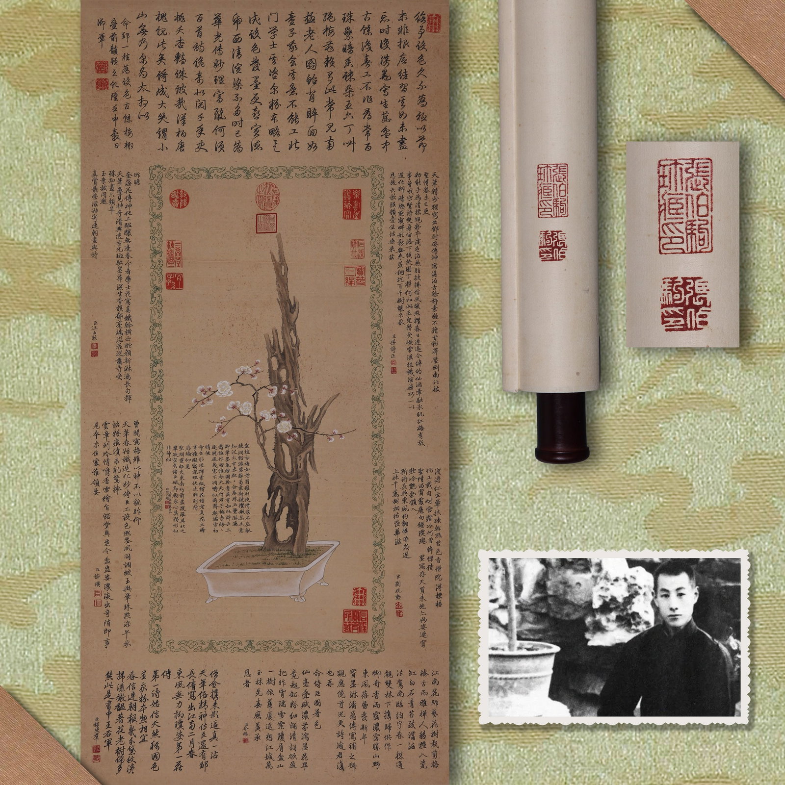 ZOU YIGUI (TSOU I-KUEI), ATTRIBUTED TO, PLUM BLOSSOMS, HANGING SCROLL (1 of 15)