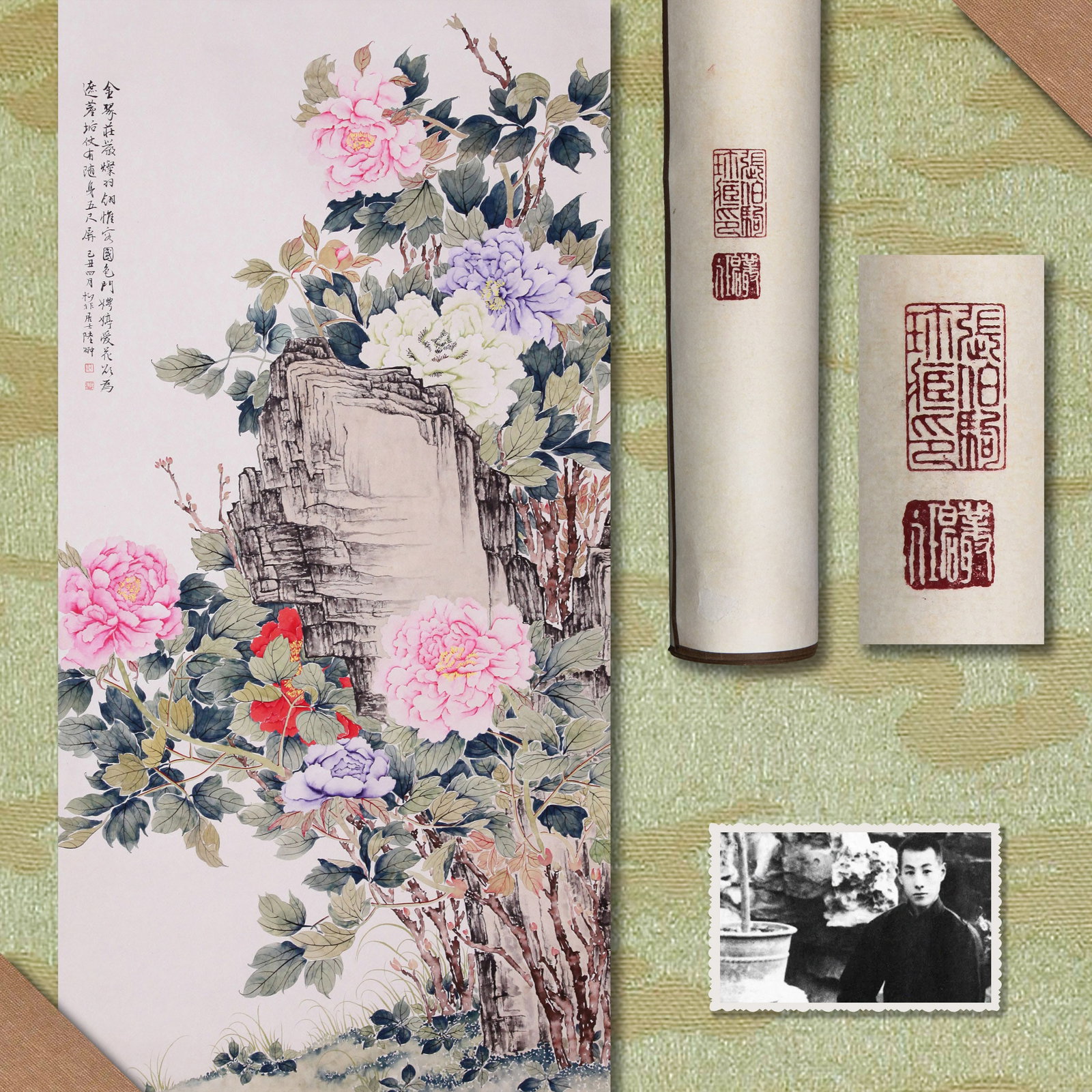 LU YIFEI (LU I-FEI), ATTRIBUTED TO, FLOWERS, MOUNTED FOR FRAMING (1 of 7)