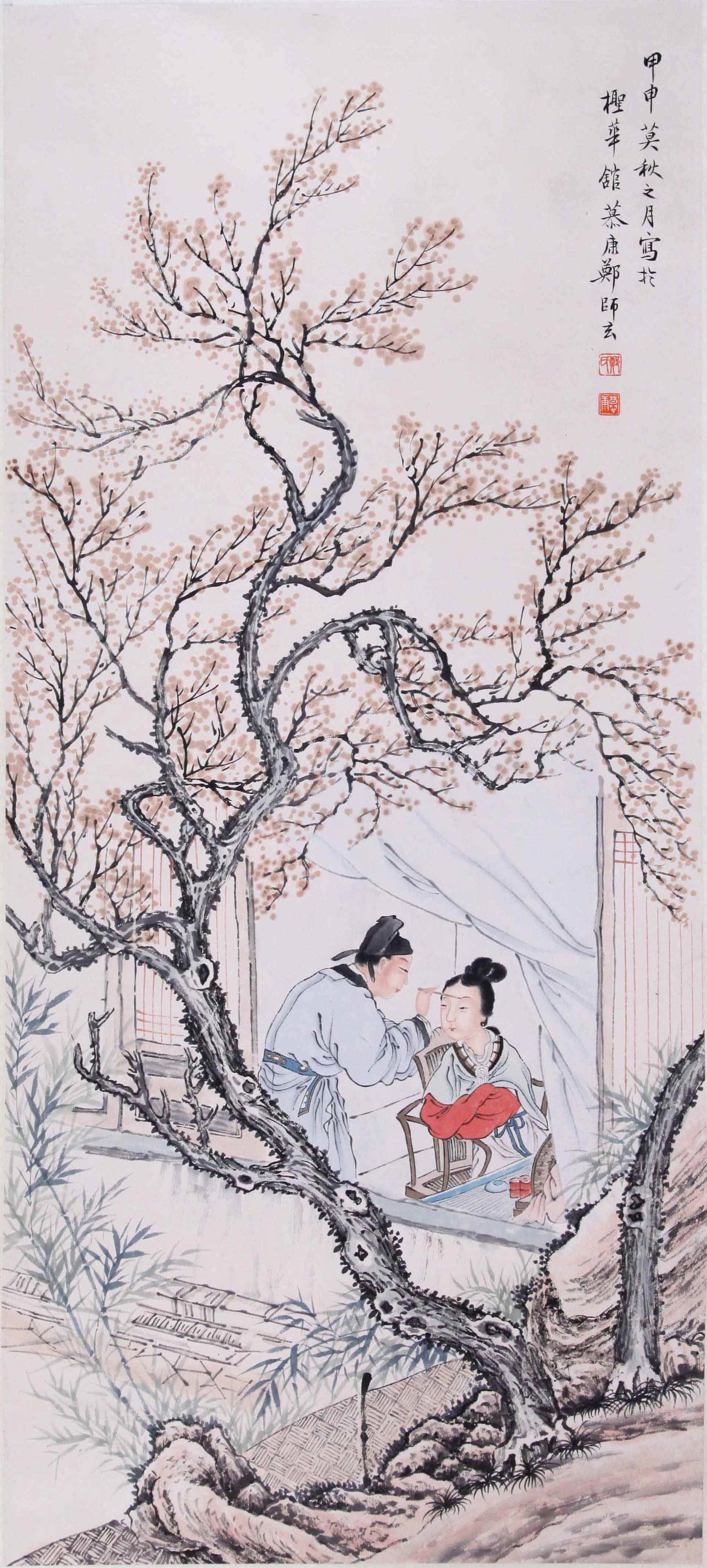 ZHENG MUKANG (CHENG MU-K'ANG), ATTRIBUTED TO, FIGURES, HANGING SCROLL (1 of 4)