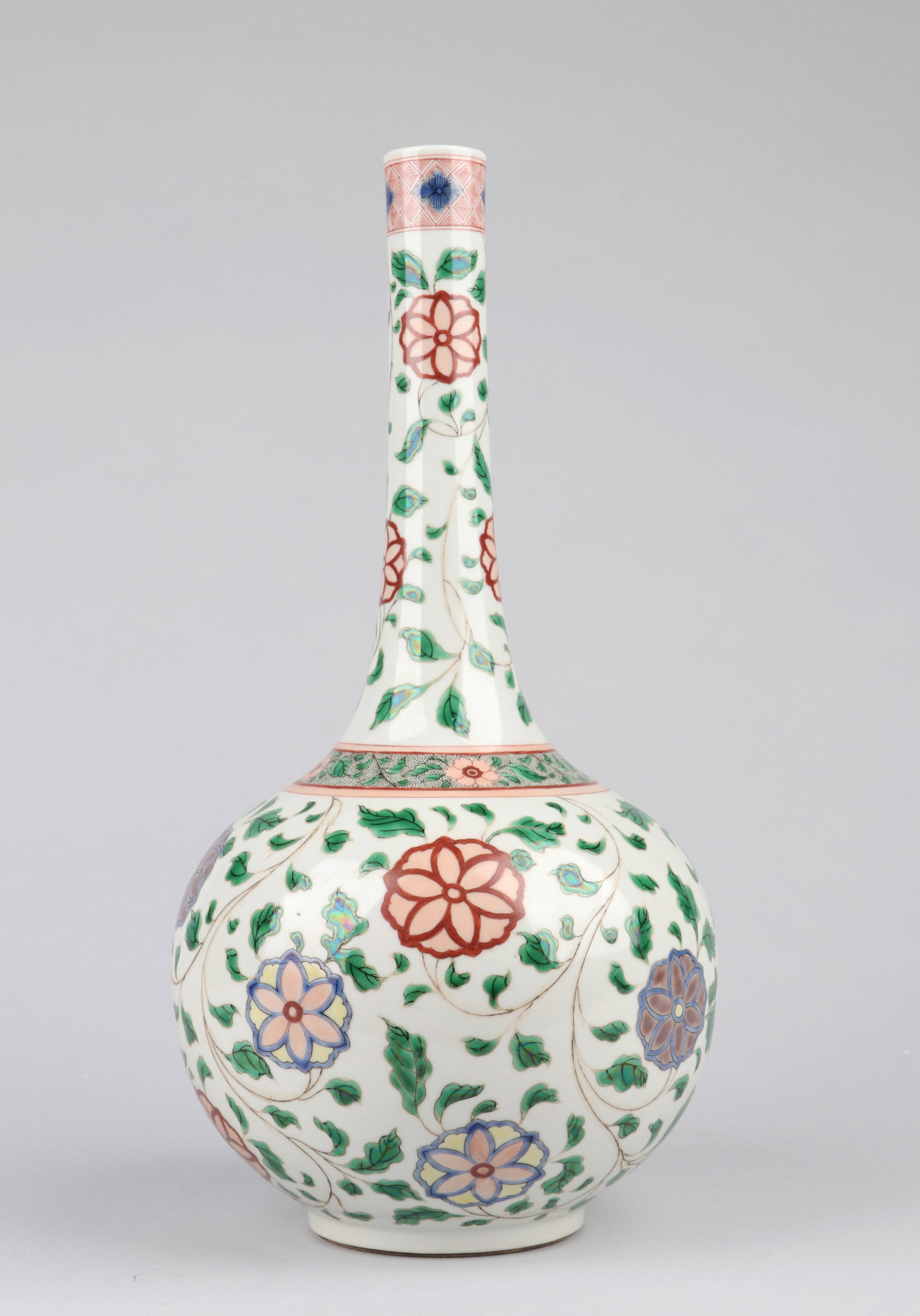 A WUCAI 'FLORAL SCROLL' VASE (1 of 9)