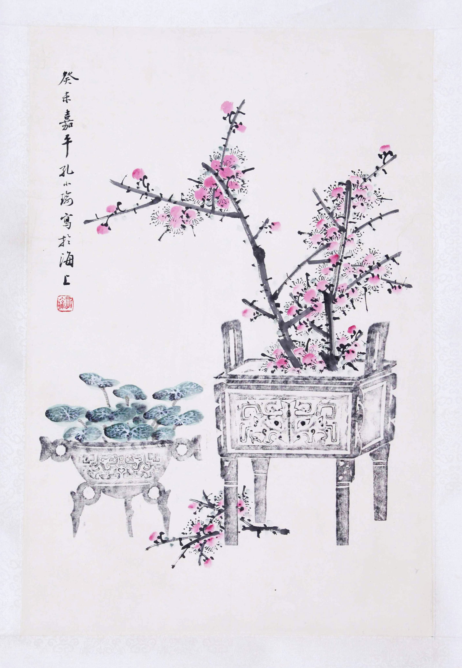 KONG XIAOYU (K'UNG HSIAO-YU), ATTRIBUTED TO, PLUM BLOSSOMS, HANGING SCROLL (1 of 4)