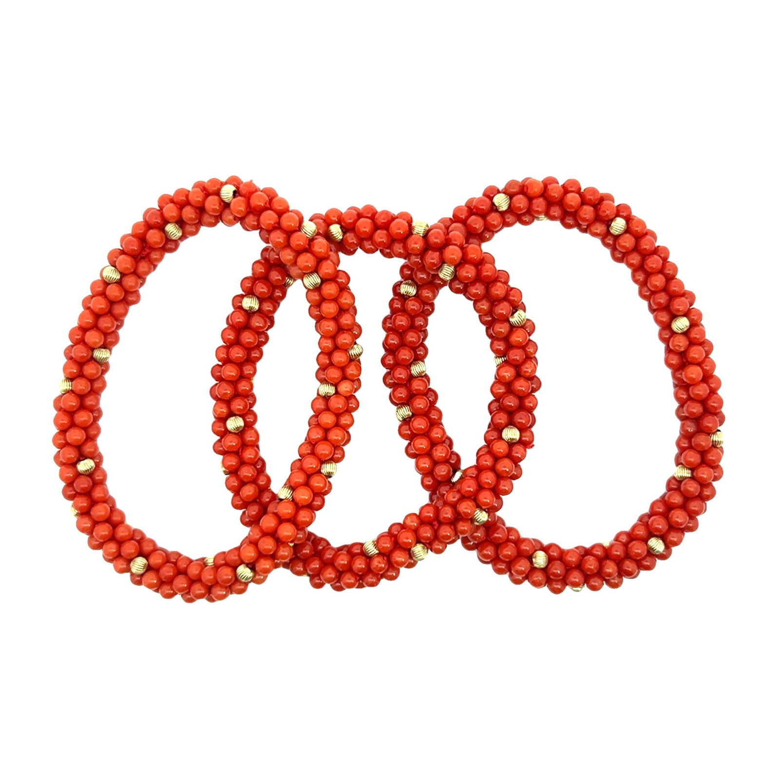 CORAL TWISTED BEAD BRACELETS (1 of 3)