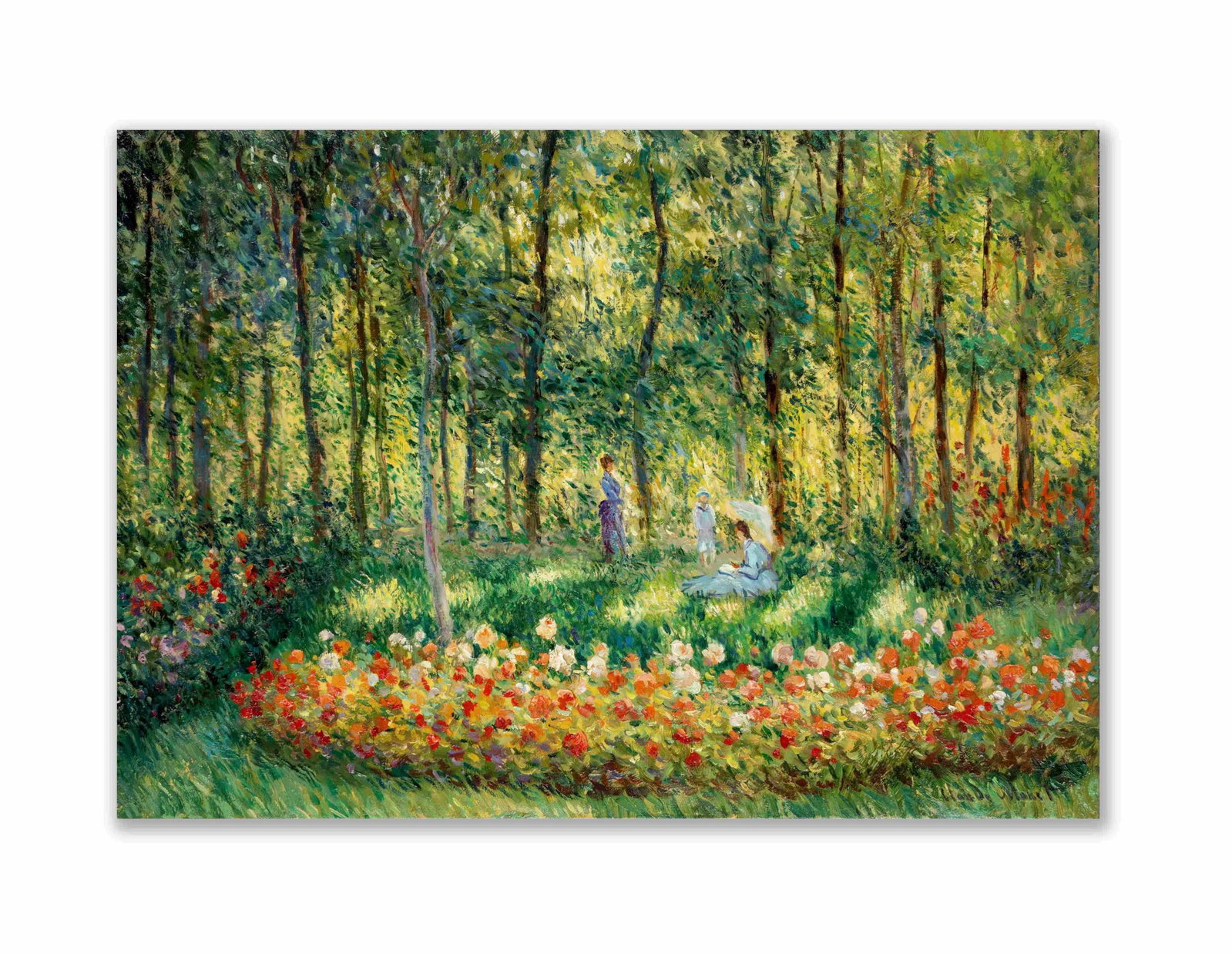 GARDEN SCENE WITH FIGURES, OIL ON CANVAS (1 of 2)