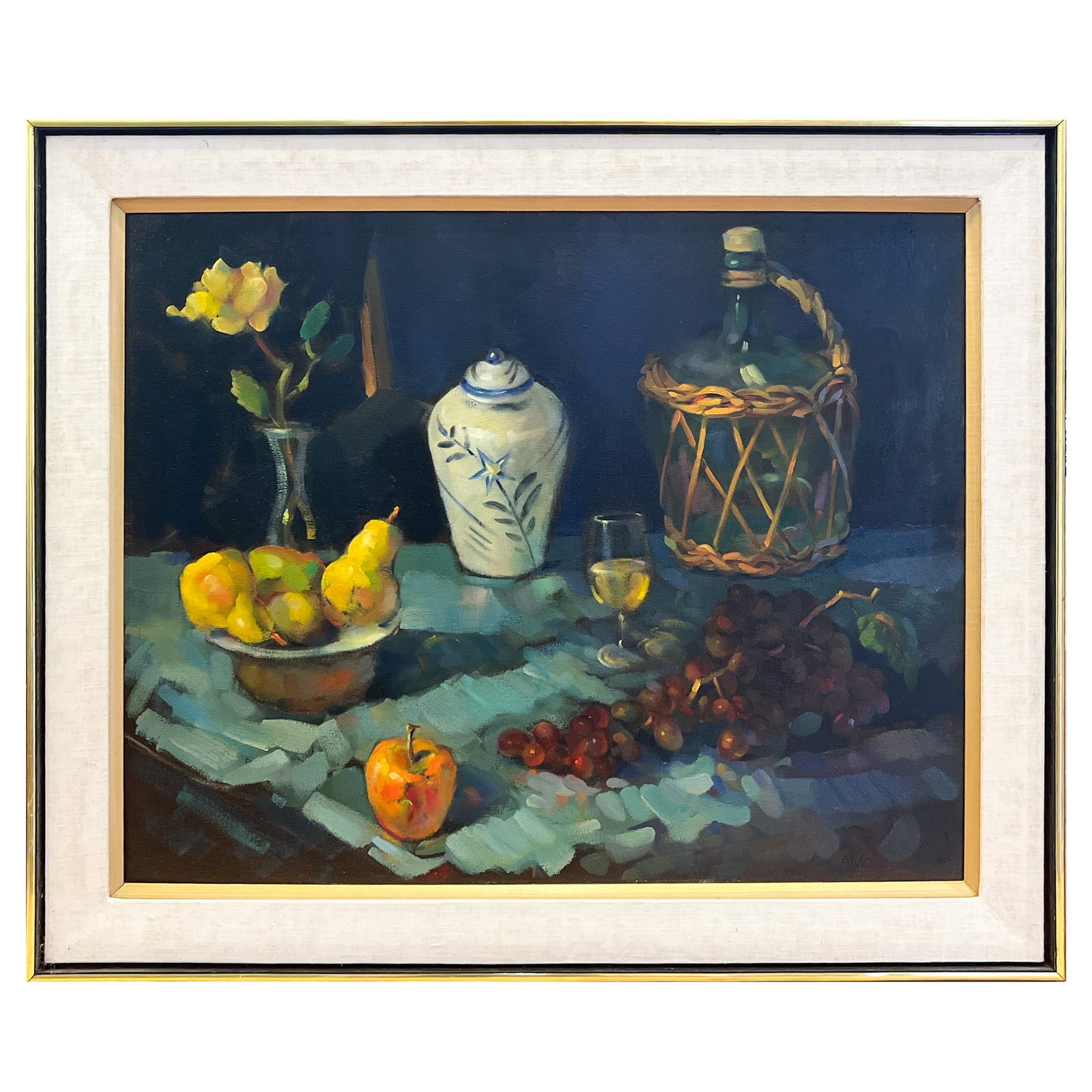 ALAN MCCORKLE (AMERICAN, 1940-1995), UNTITLED: Alan McCorkle (American, 1940-1995), Untitled (Still Life with Fruit), oil on canvas, signed. Sight: 59.5 x 74.5 x 59.5 cm; frame: 75 x 90.5 cm. Note: McCorkle was a prolific painter of portraits, sti