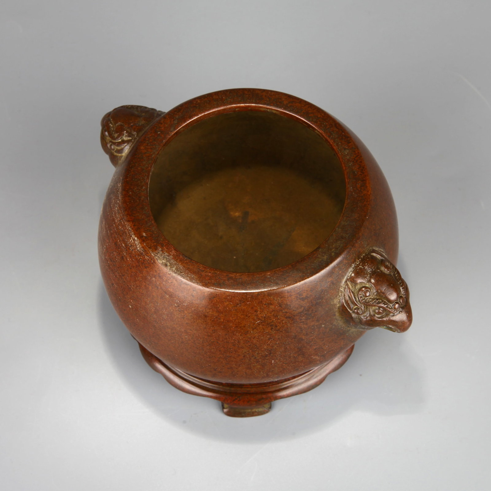 A BRONZE EAGLE-HANDLED CENSER - 4
