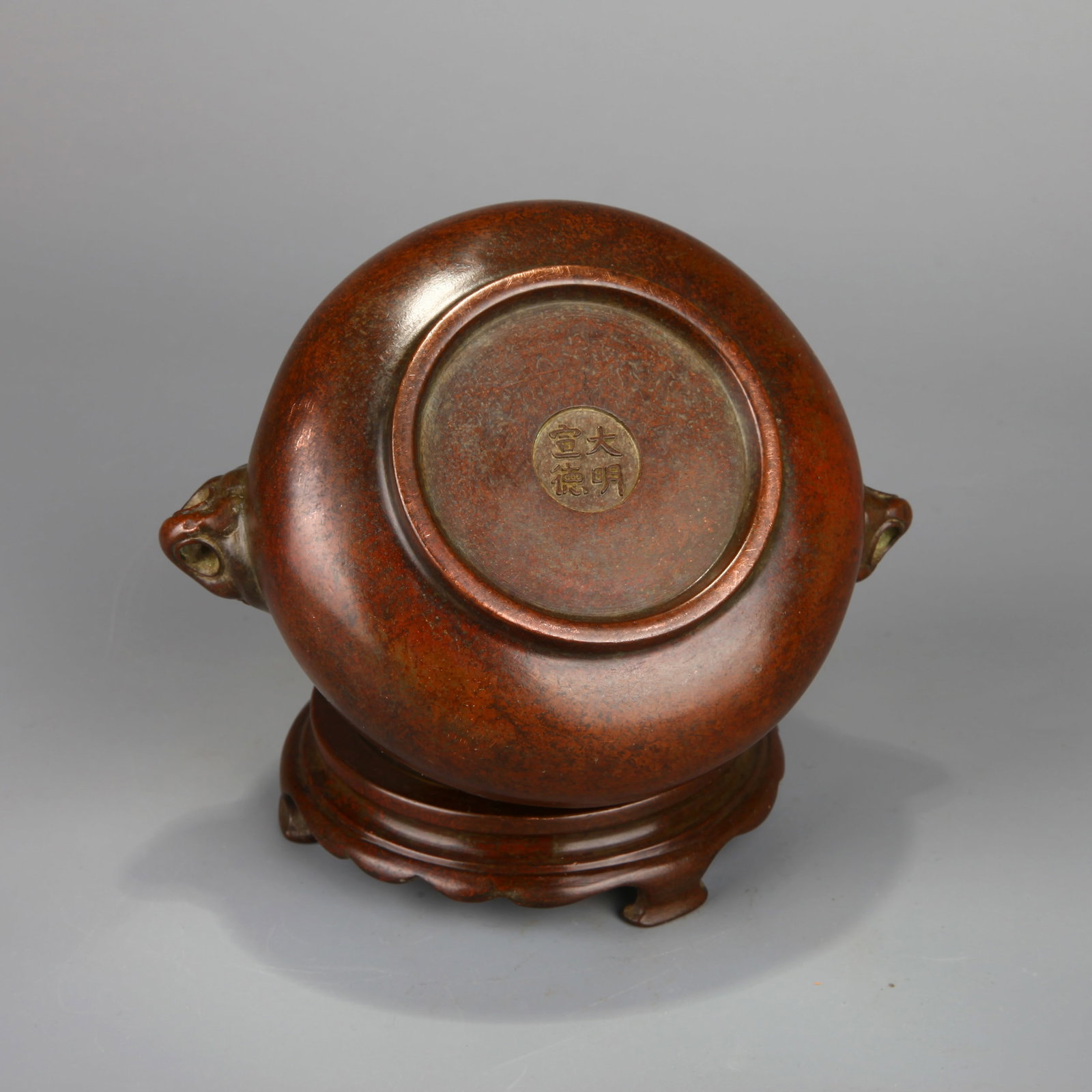 A BRONZE EAGLE-HANDLED CENSER - 7