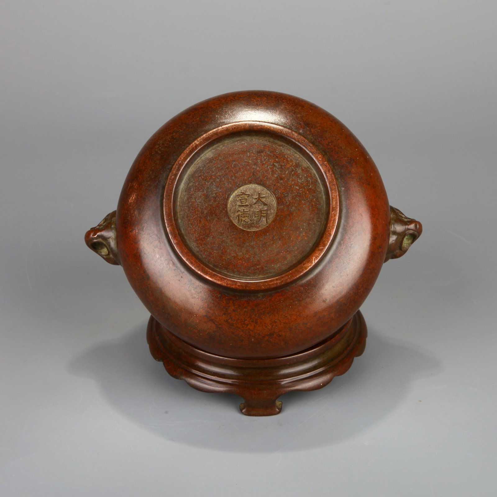 A BRONZE EAGLE-HANDLED CENSER - 8