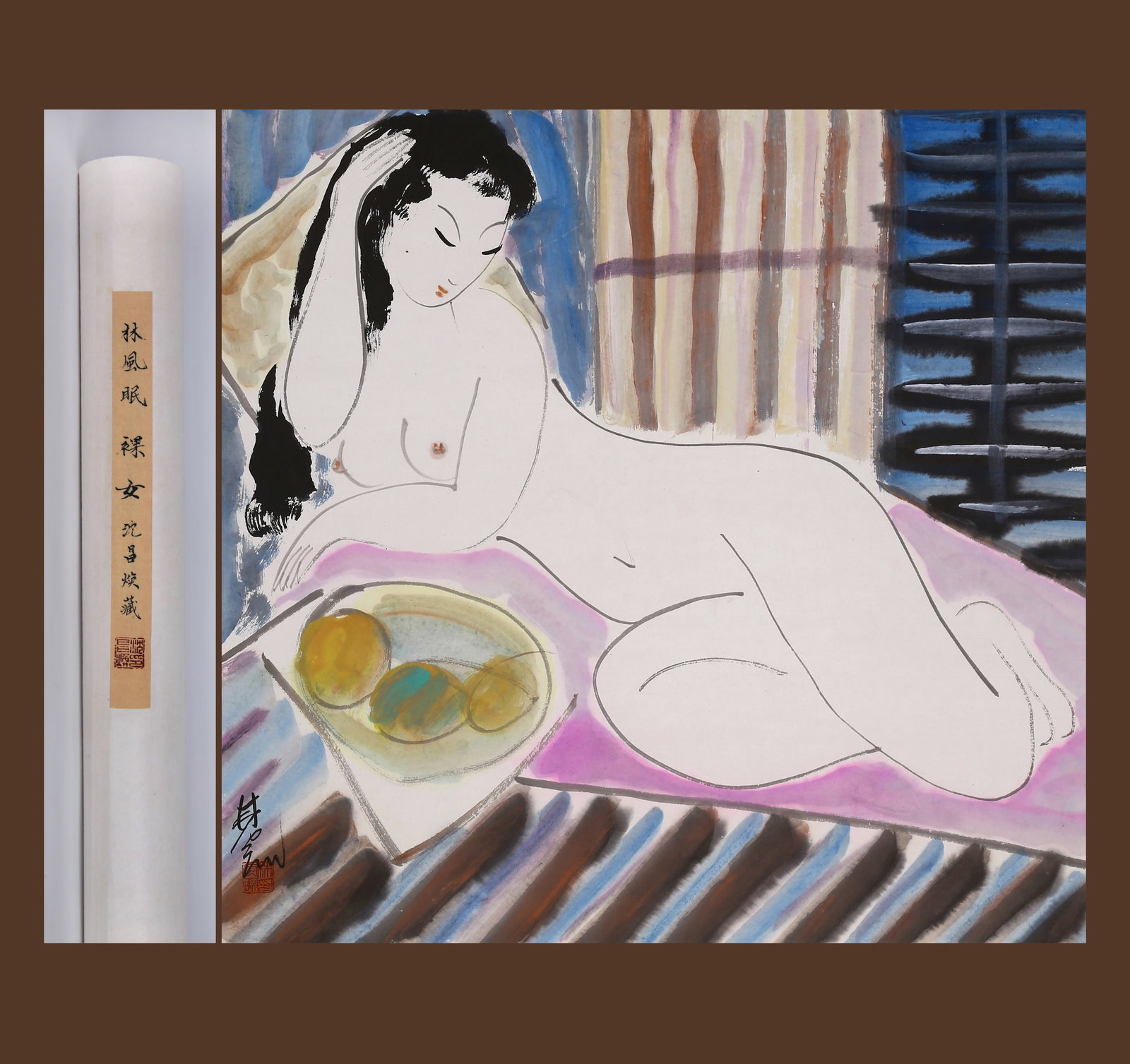 LIN FENGMIAN, ATTRIBUTED TO, NUDE, MOUNTED FOR FRAMING (1 of 8)