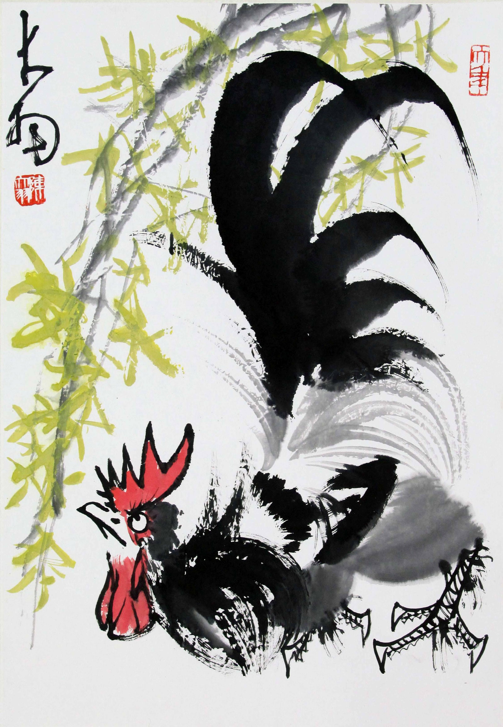 CHEN DAYU, ATTRIBUTED TO, ROOSTER, HANGING SCROLL (1 of 5)