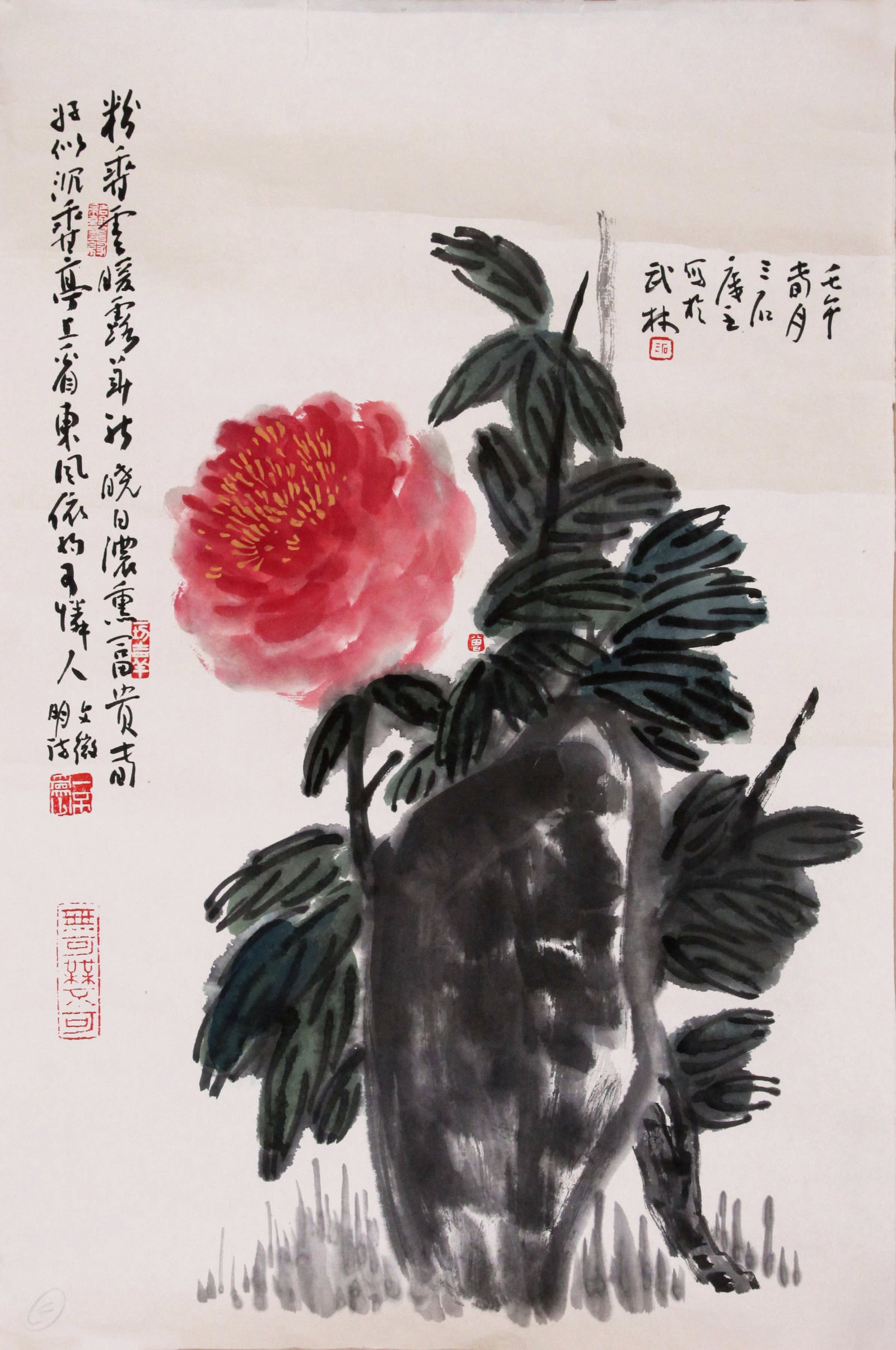 ZENG MI, ATTRIBUTED TO, FLOWERS, MOUNTED FOR FRAMING (1 of 5)