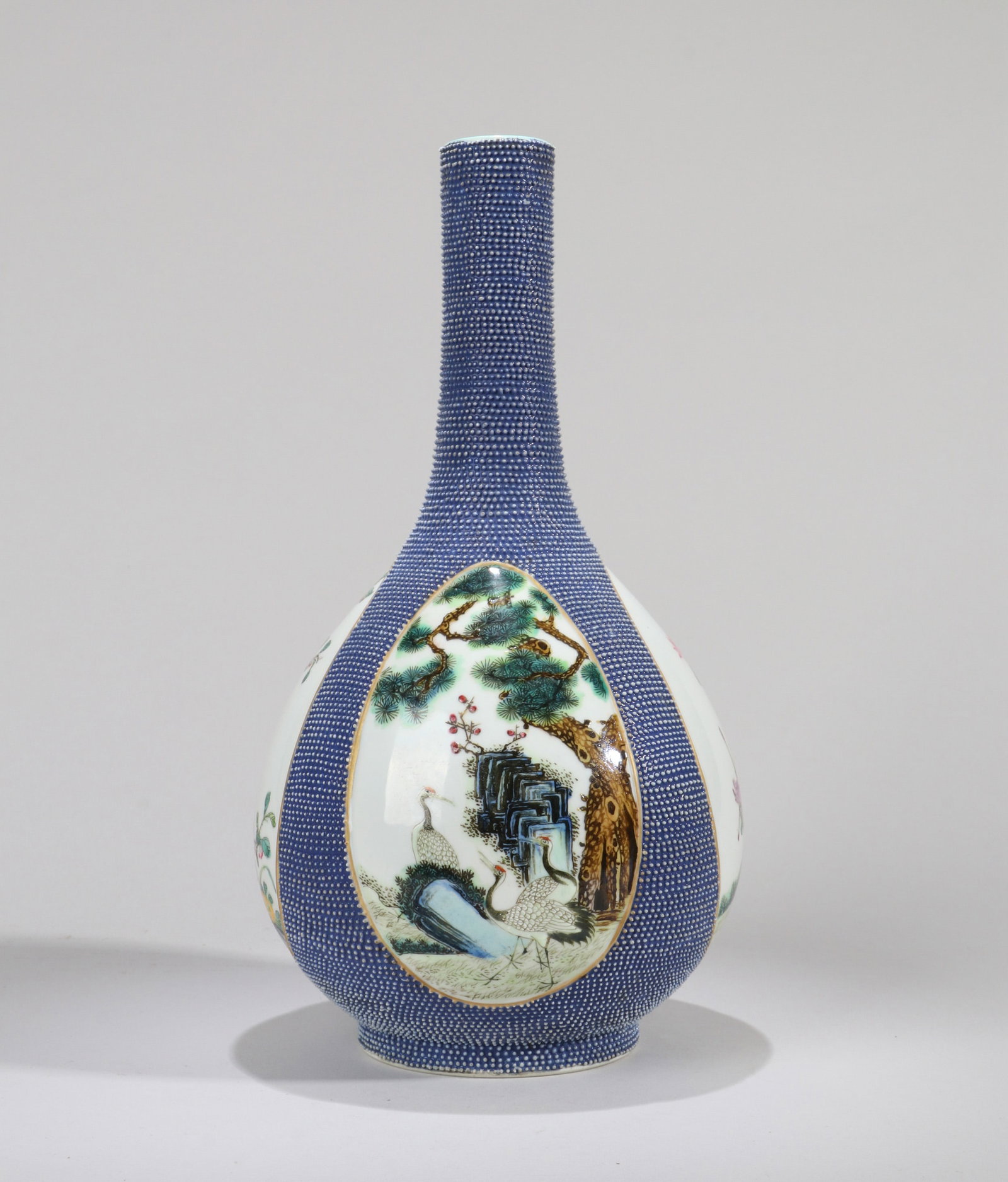 A FAMILLE-ROSE FOUR-PANEL LONG-NECKED DANPING (1 of 6)