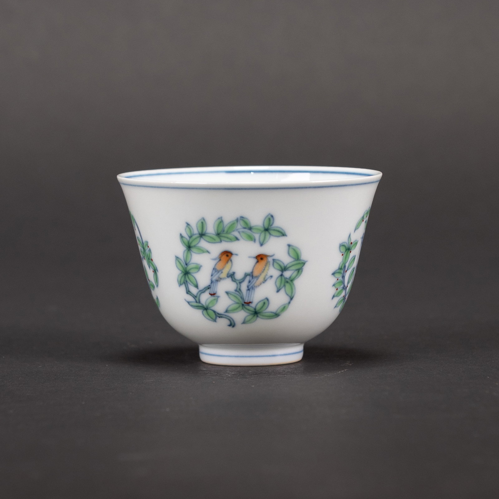 A DOUCAI "BIRD" CUP, CHENGHUA MARK (1 of 8)