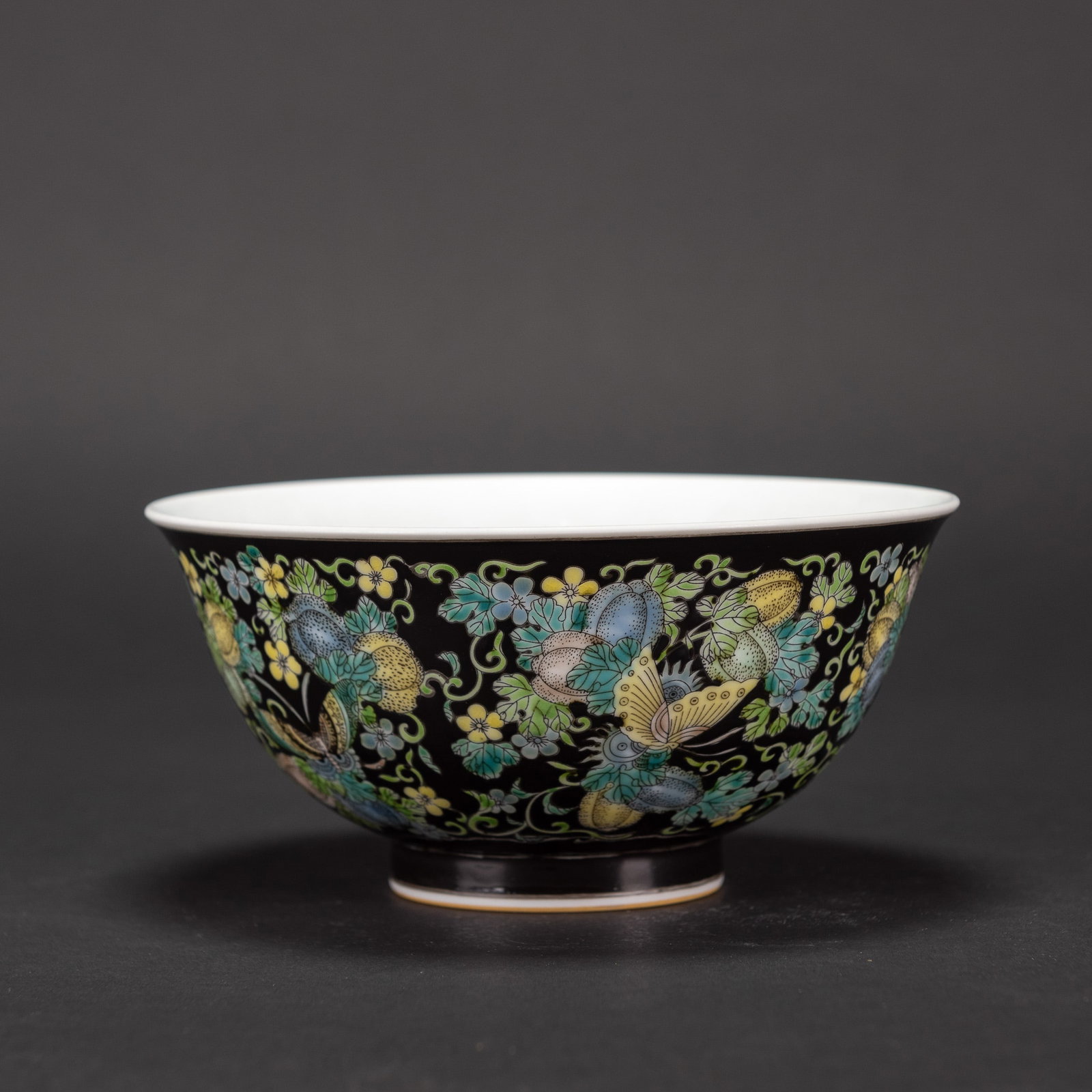 A FAMILLE NOIR "FLORAL" BOWL, YONGZHENG MARK (1 of 8)