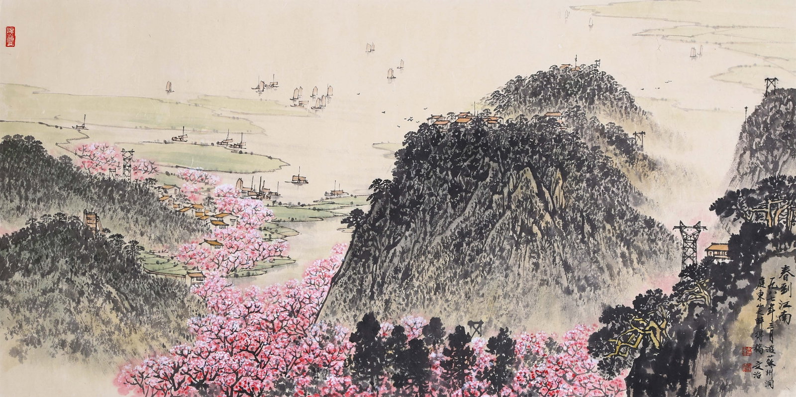 SONG WENZHI, ATTRIBUTED TO, SPRING IN JIANGNAN, MOUNTED FOR FRAMING