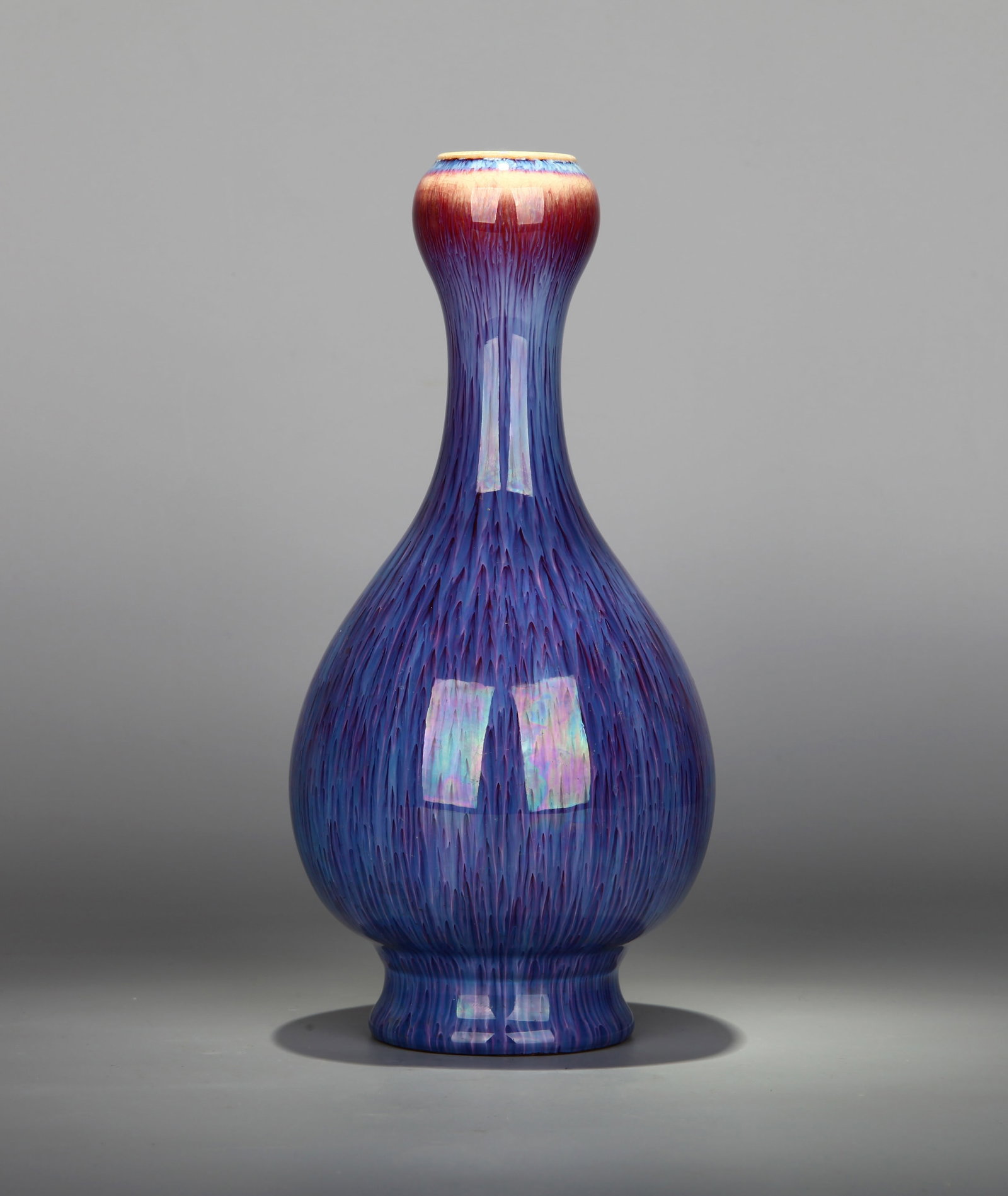 A FLAMBE-GLAZED GARLIC-MOUTH VASE