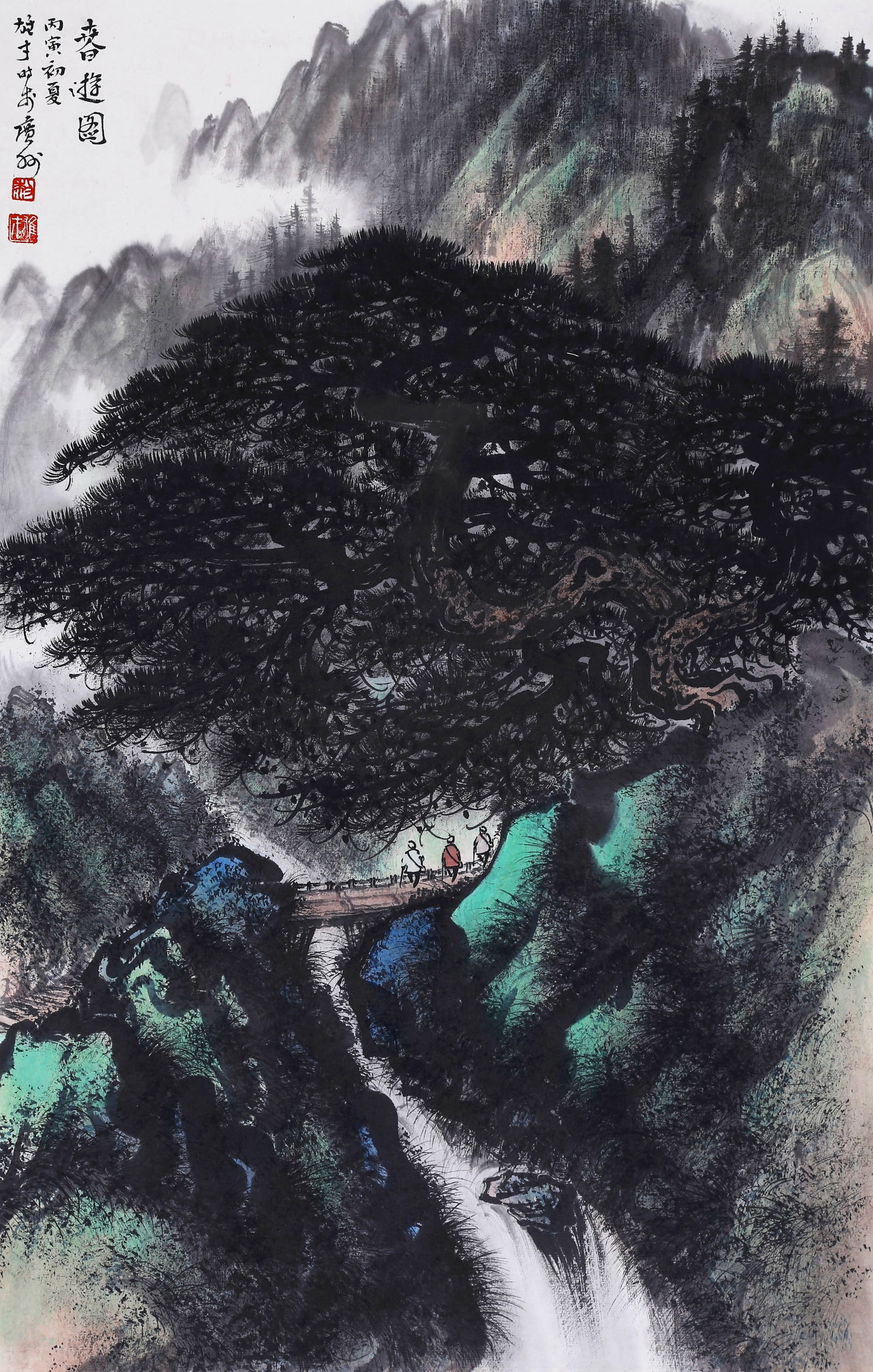 LI XIONGCAI, ATTRIBUTED TO, SPRING OUTING, MOUNTED FOR FRAMING: Attributed to Li Xiongcai, spring outing. On paper, mounted for framing. 69 x 44 cm.