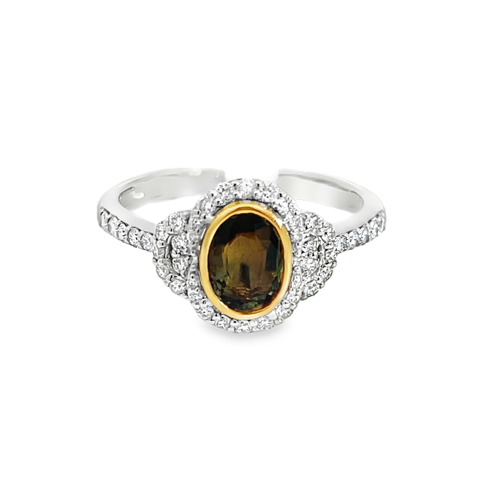 PLATINUM, ALEXANDRITE AND DIAMOND RING WITH AIGL & GIA (1 of 7)