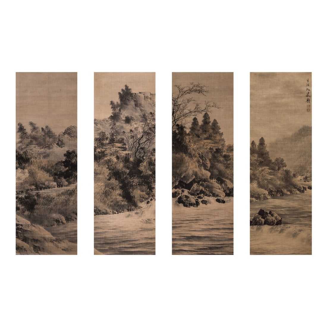 (LOT OF 4) ANONYMOUS, LANDSCAPES