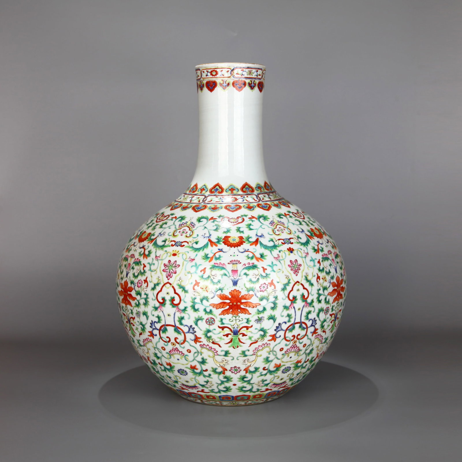A YANGCAI 'FLORAL' TIANQIU VASE (1 of 9)