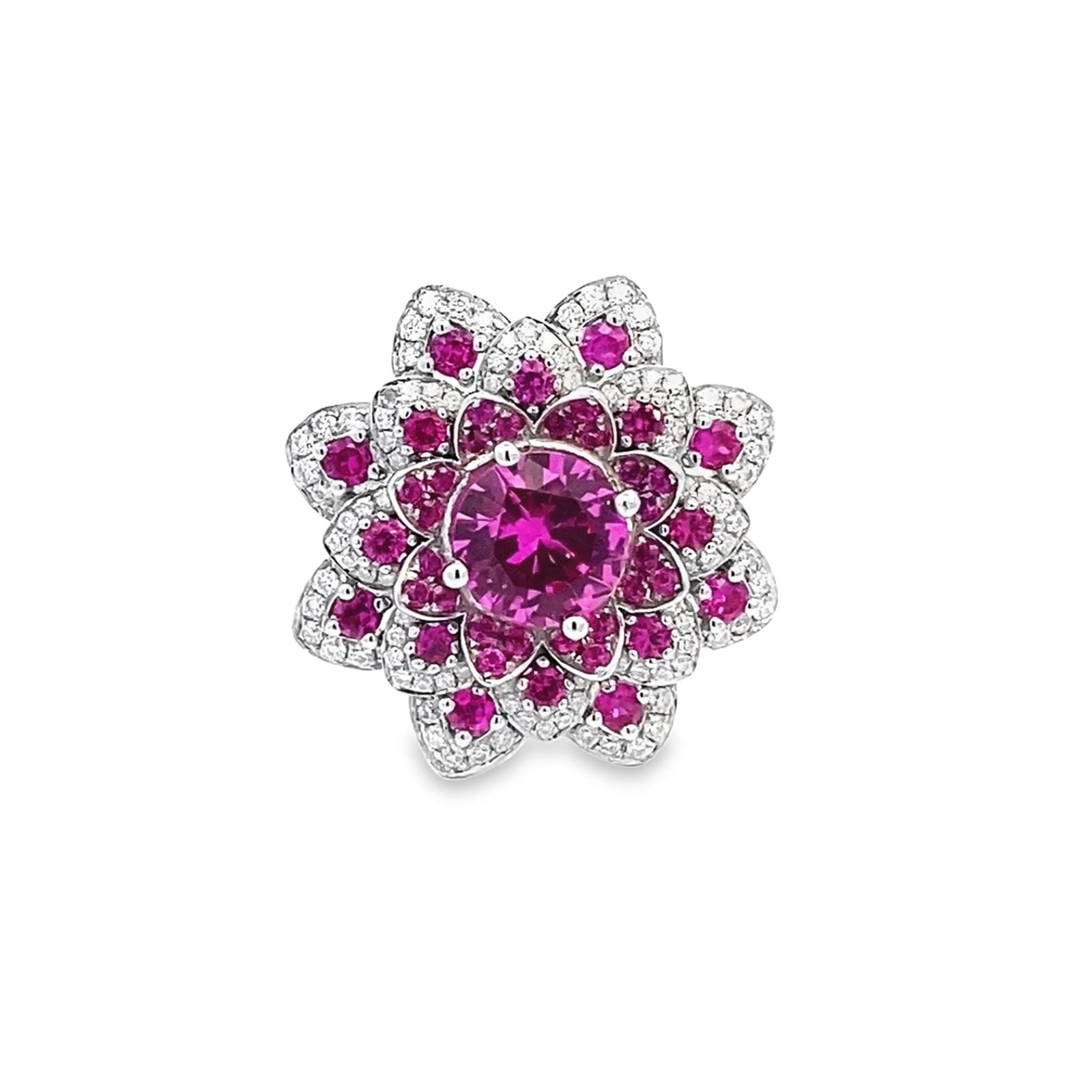LAB RUBY AND DIAMOND RING
