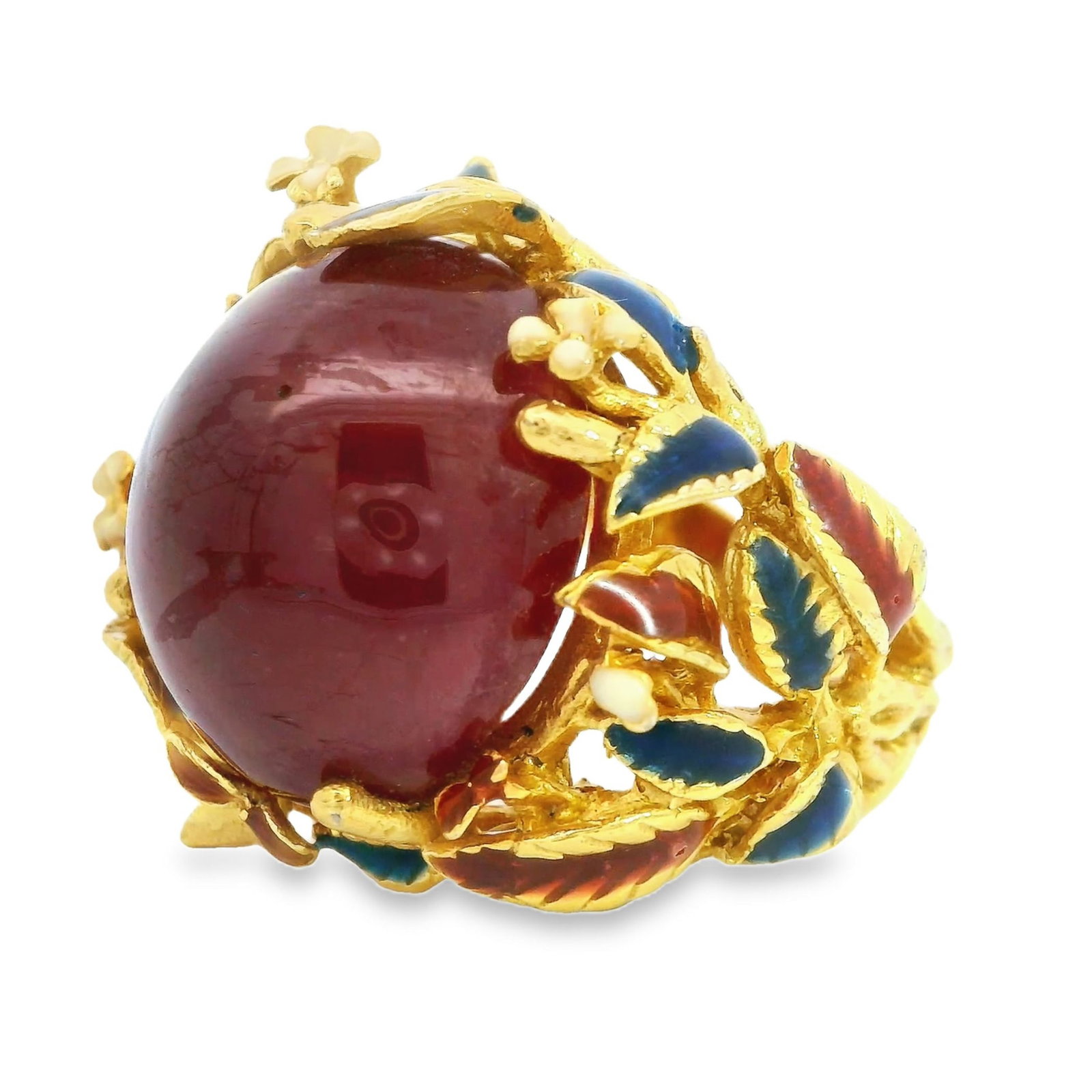 RUBY AND GOLD-GILDED RING - 3