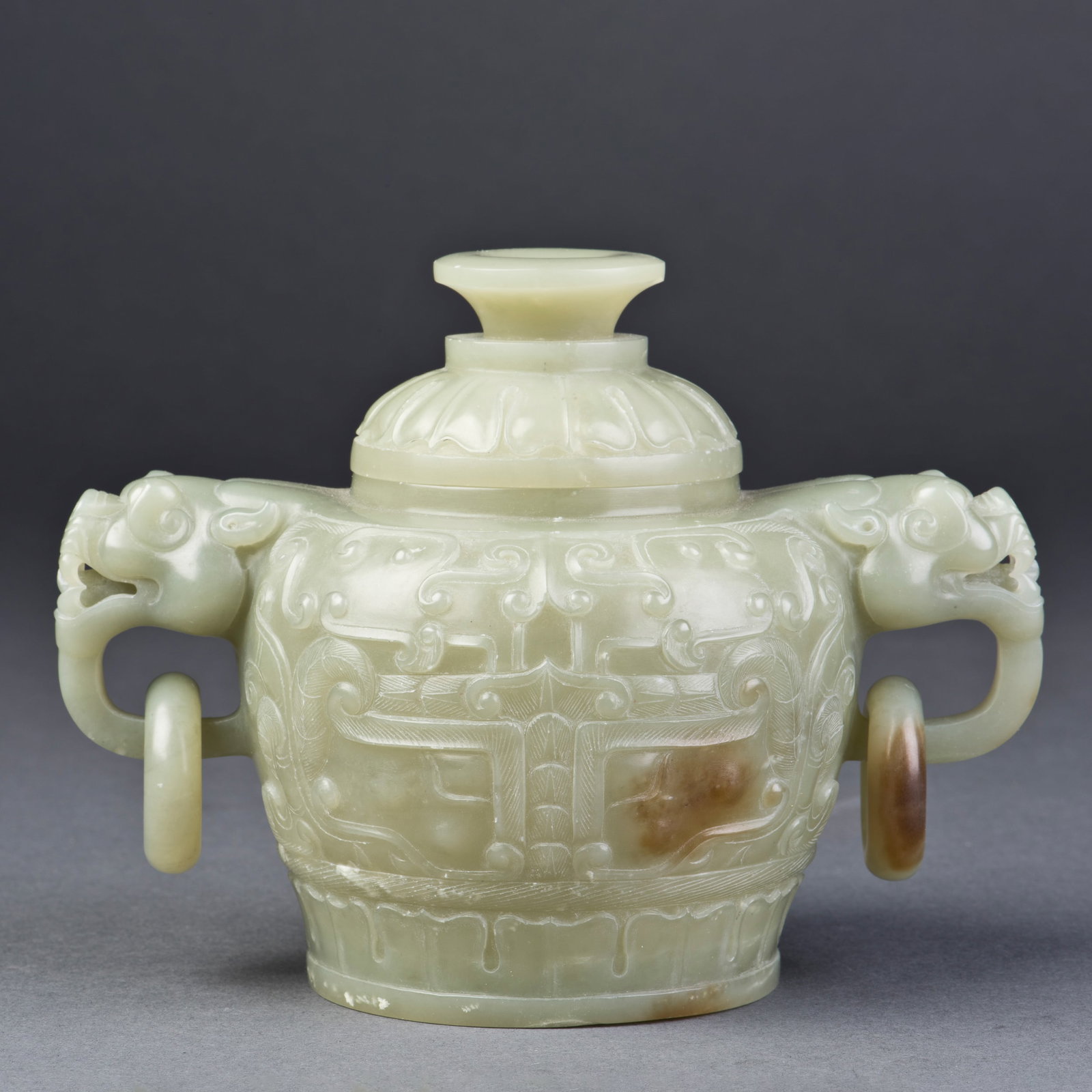 A WHITE JADE JAR WITH COVER, 20TH CENTURY (1 of 7)