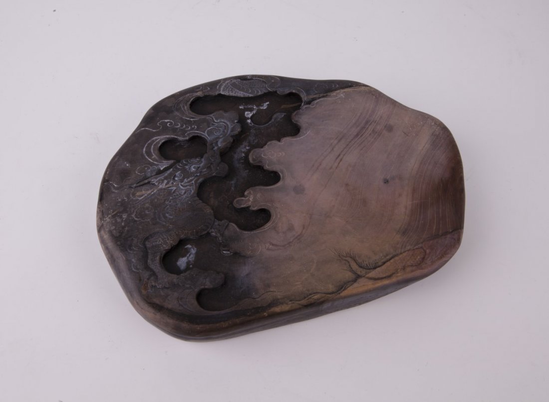 Carved Ink Stone: Carved Ink Stone also known as Duan Yan Stone. Length 6" Width 8" Height 1.25"