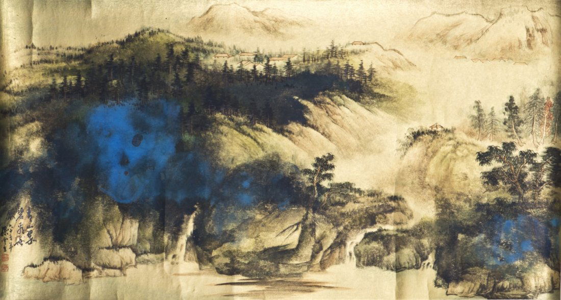 A Chinese Landscape Painting on Gold Foil,Sun Yunsheng (1 of 2)