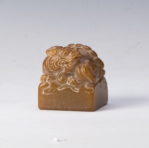 A CHINESE SHOU STONE SEAL (1 of 4)